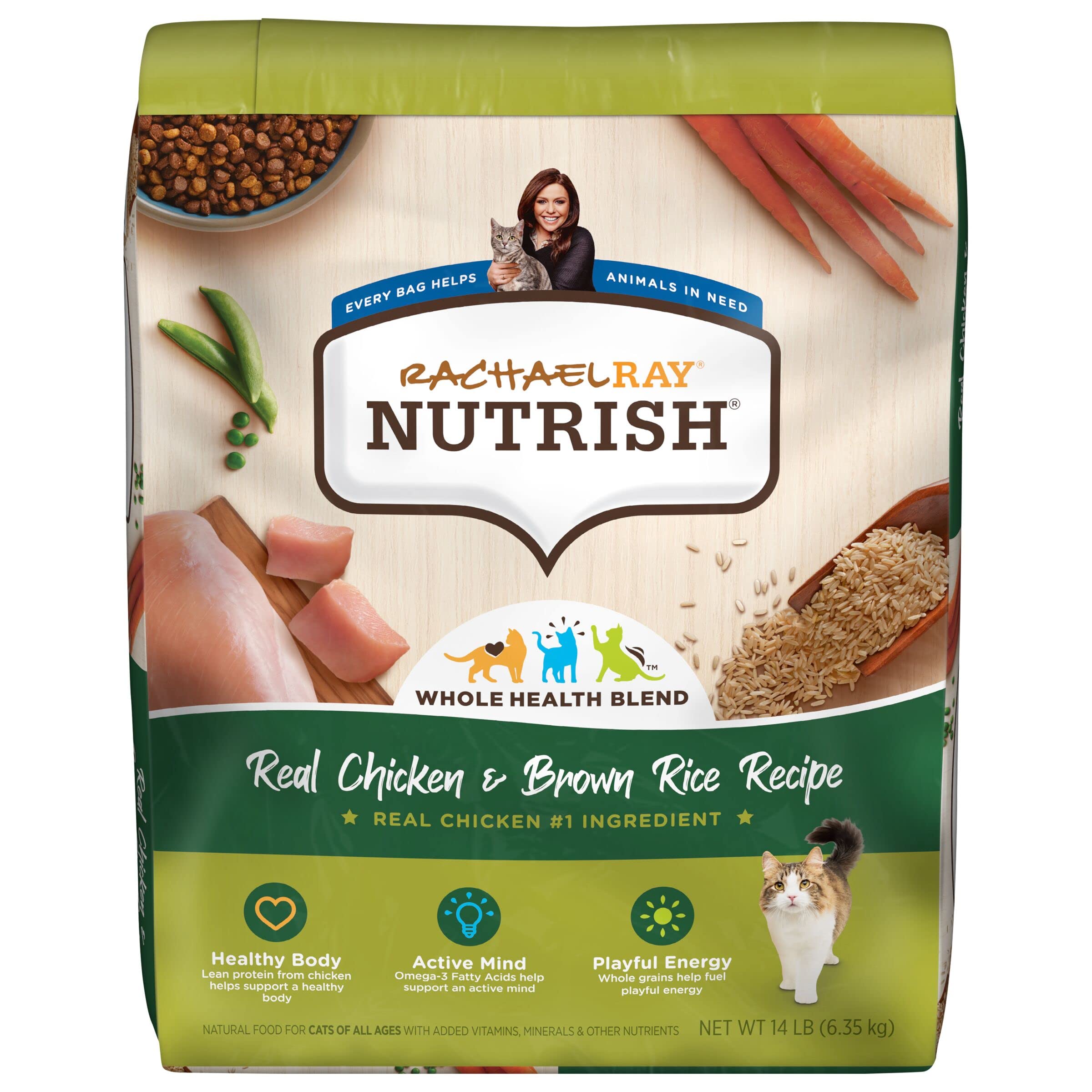 Rachael Ray Nutrish Chicken Brown Rice and Veggies Premium Dry Cat Food - 3 Lbs  