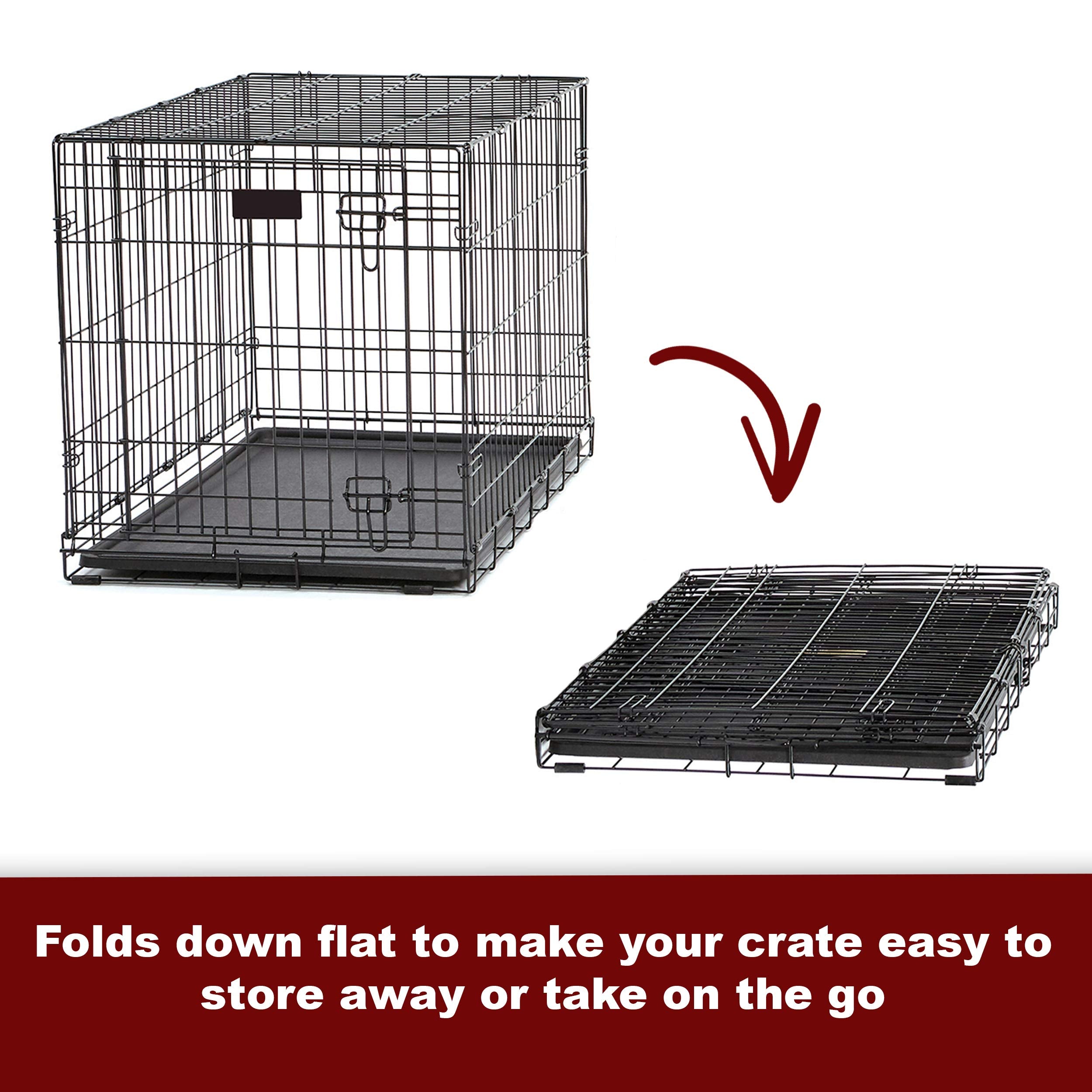 Midwest Lifestages Metal Folding Double Door Dog Crate with Divider - 30" X 21" X 24" Inches  