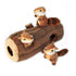 Zippy Paws Burrow Log Hide-and-Seek Interactive Squeak and Plush Dog Toy  