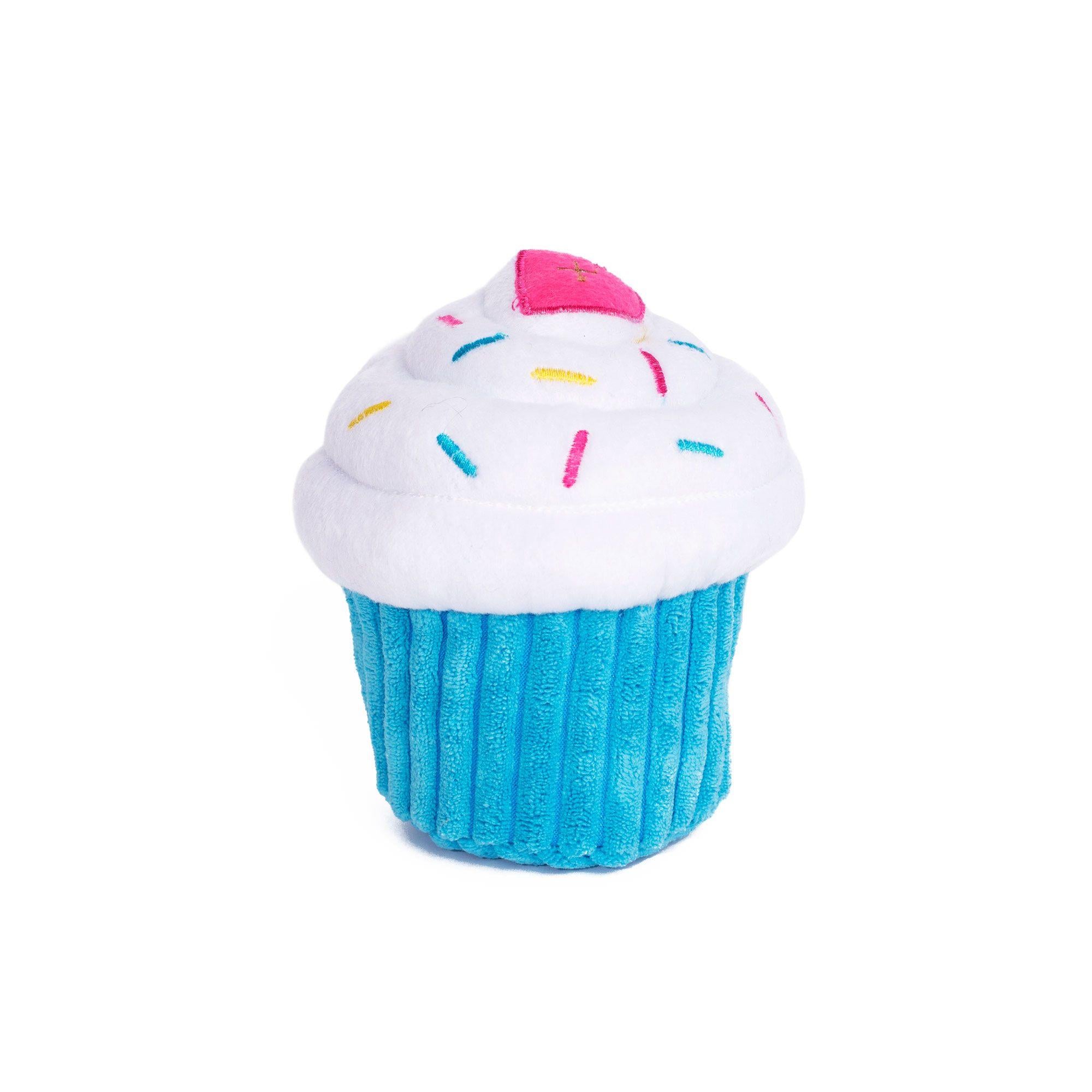 Zippy Paws Cupcake Squeak and Plush Dog Toy - Blue  