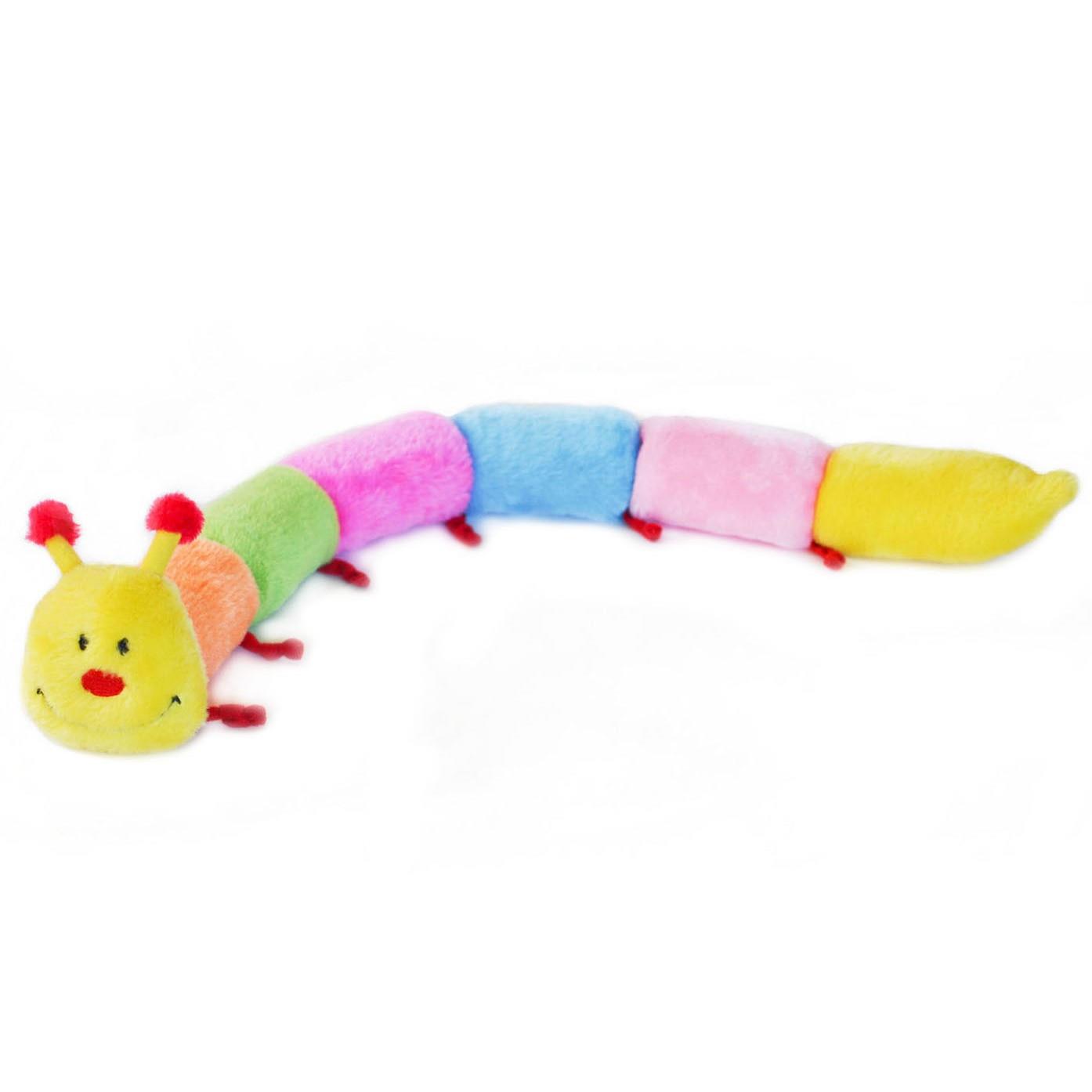 Zippy Paws Caterpillar Deluxe Rainbow Squeak and Plush Dog Toy - Large  