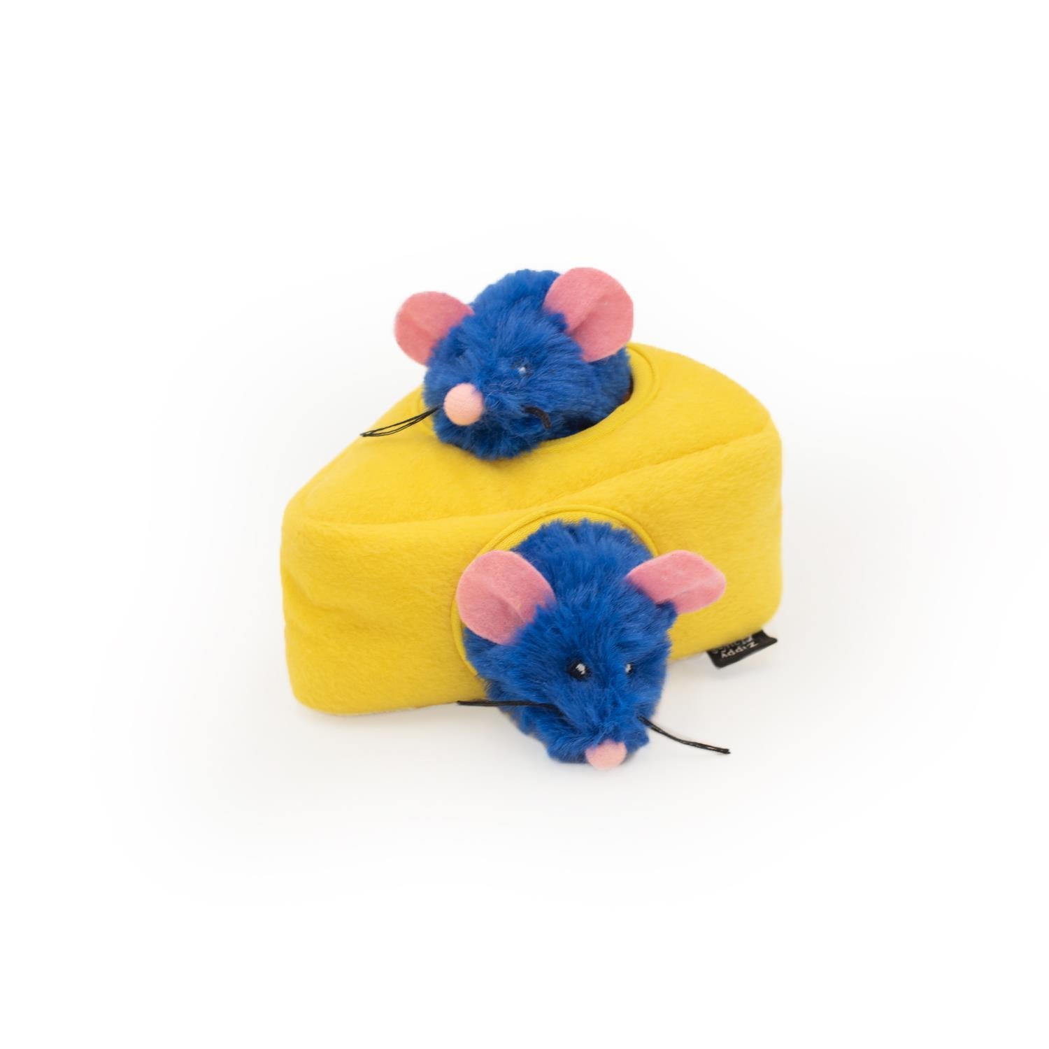 Zippy Paws Burrow Mice N' Cheese Hide-and-Seek Interactive Squeak and Plush Cat Toy - Small  