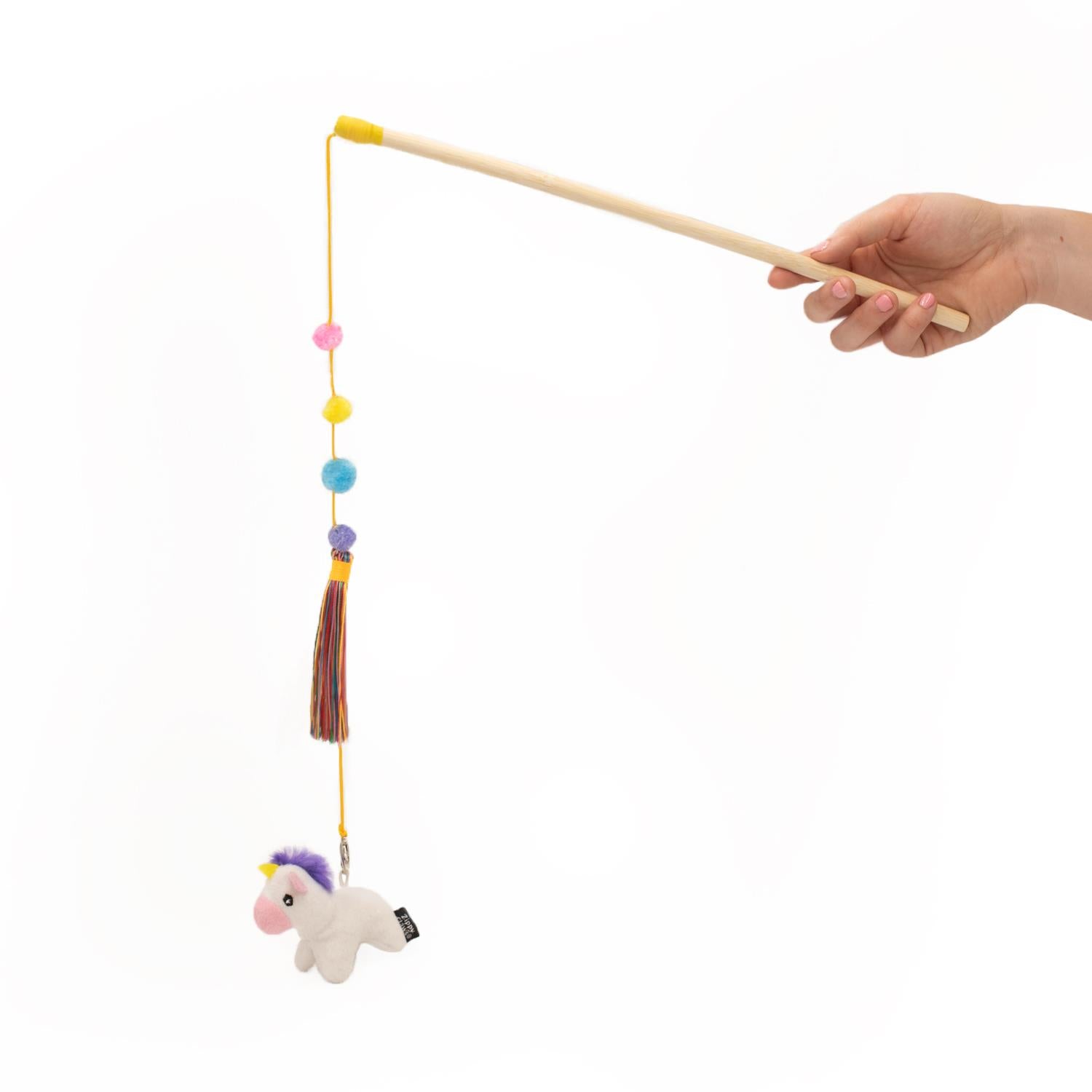 Zippy Paws ZippyStick Unicorn Interactive Catnip Cat Teaser Wand - Small  