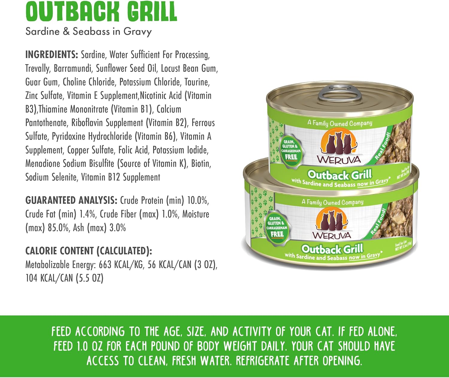 Weruva Outback Grill Canned Cat Food - 3 Oz - Case of 24