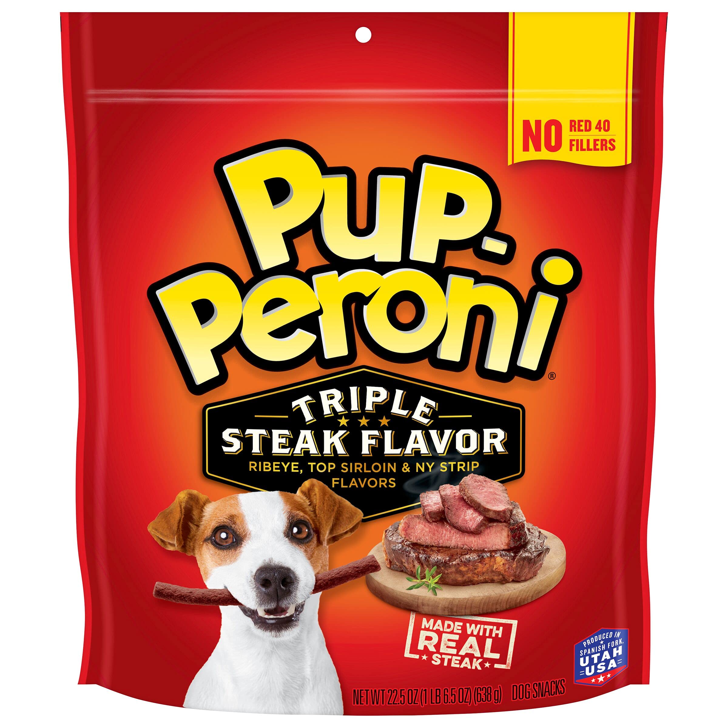 Pup-Peroni Triple Steak Flavored Soft and Chewy Dog Treats - 22.5 Oz - Case of 4  