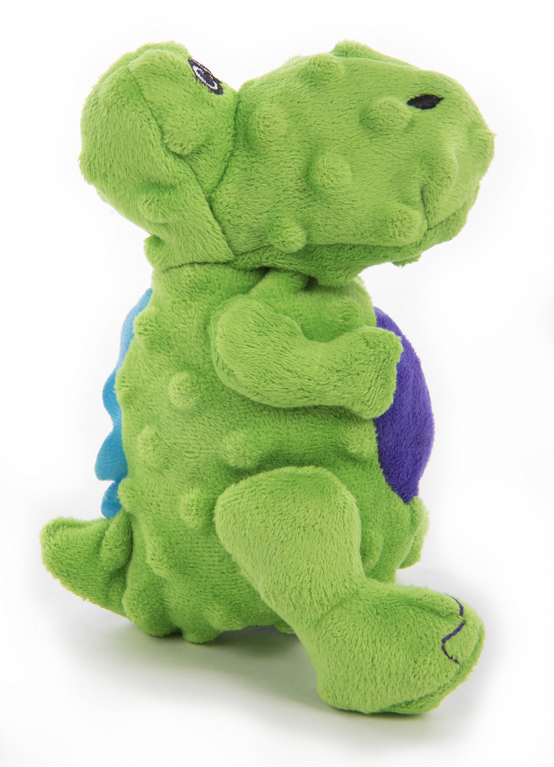 GoDog T-Rex Squeak and Plush Dog Toy with Chew-Guard Tech - Lime - Extra Small  