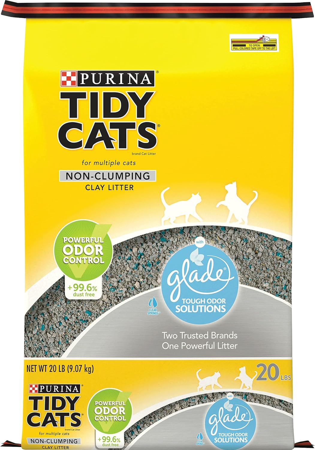 Purina Tidy Cats Glade Tough-Odor Solutions Non-Clumping Clay Cat Litter - 20 Lbs