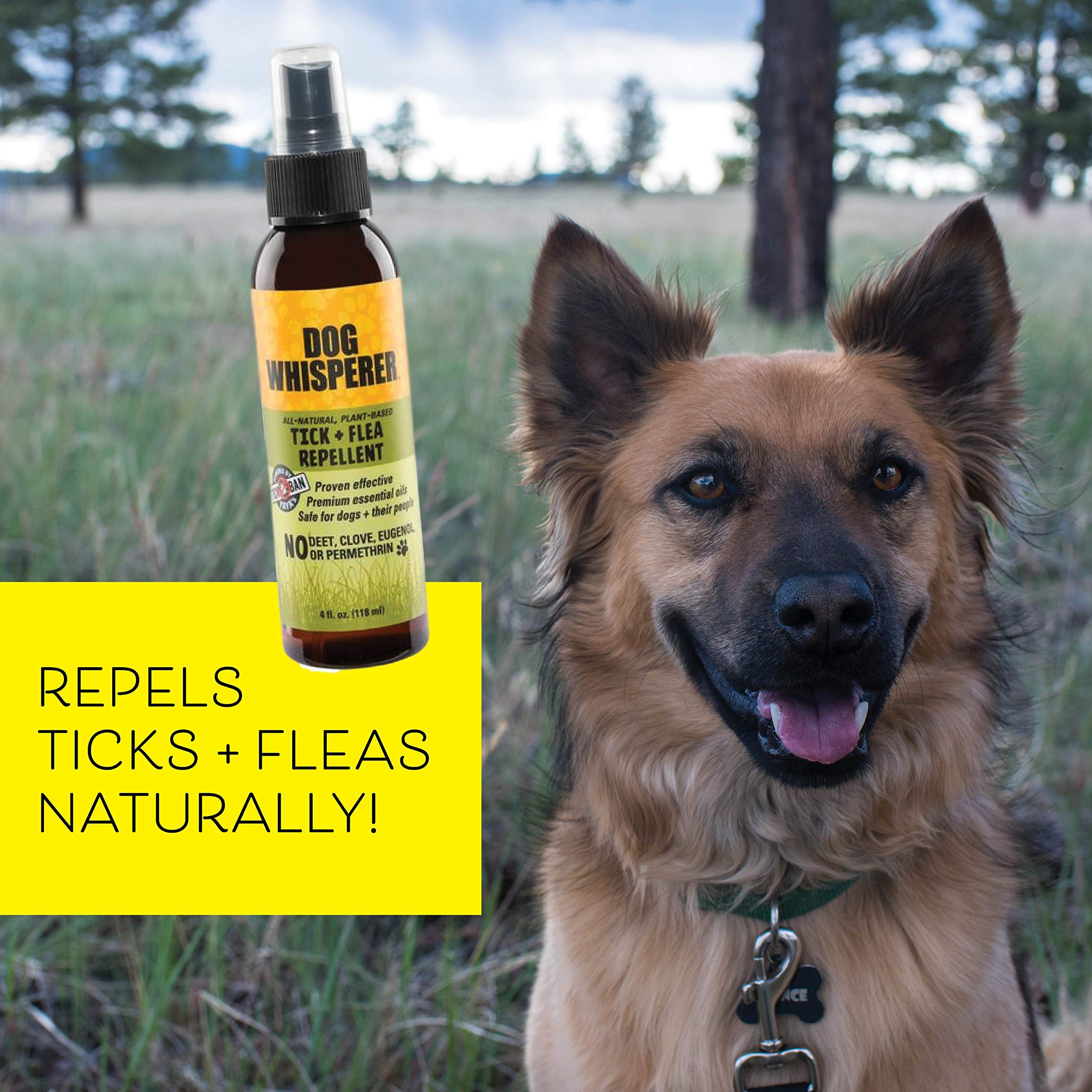 YAYA Organics Dog Whisperer All-Natural Plant-Based Flea and Tick Dog Repellent Spray - 4 Oz  