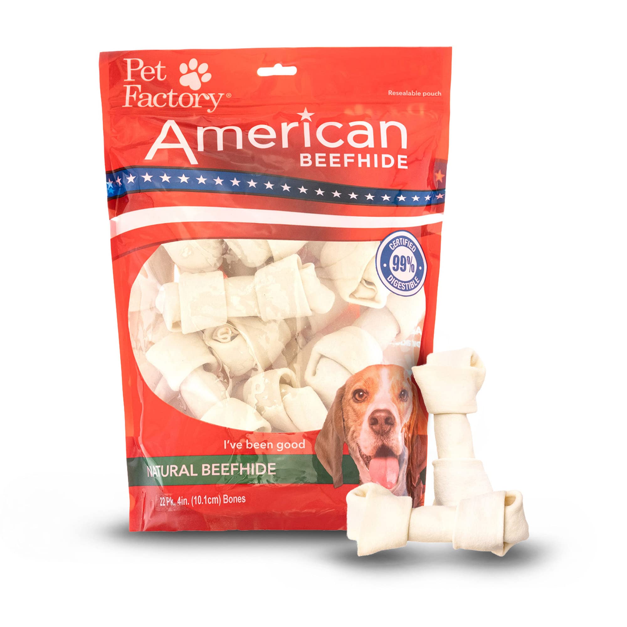 Rawhide Express Premium Knot Bone Natural Dog Chews - 4-5