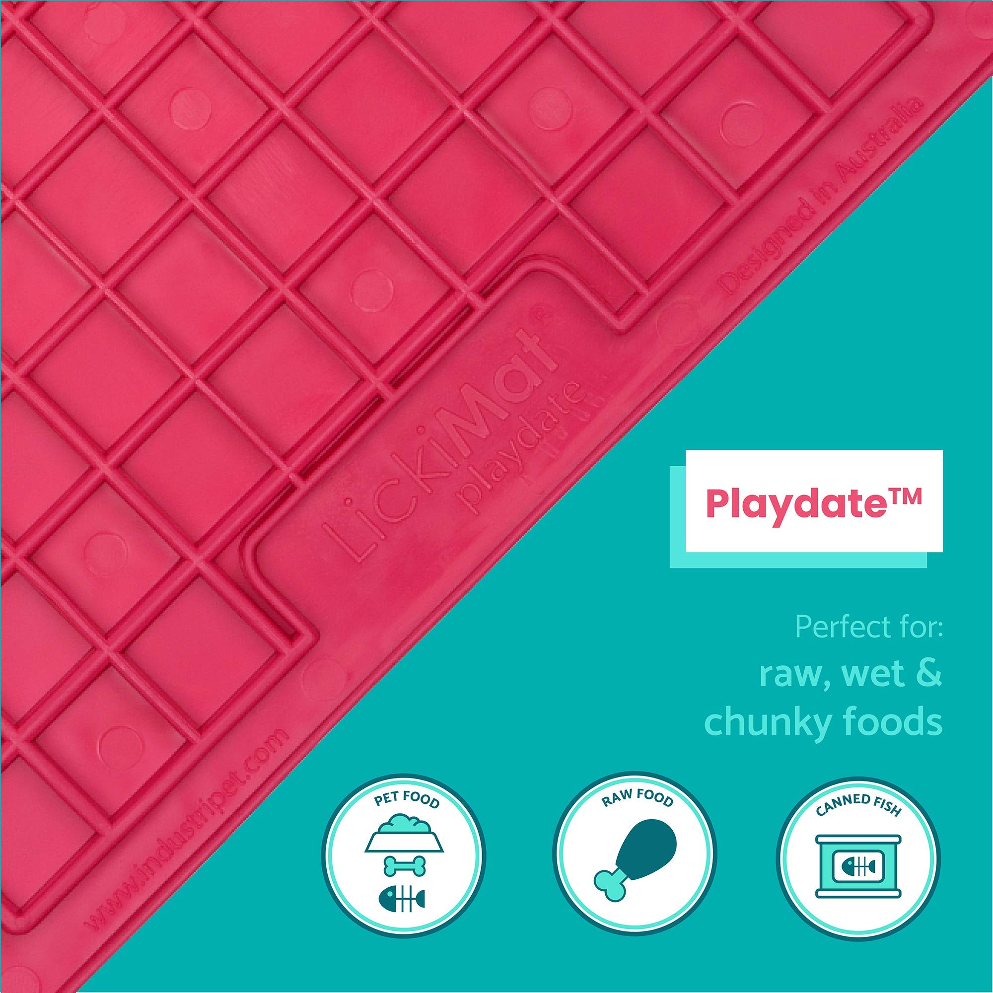 Innovative Pet Lickimat Classic Playdate Slow Feeding Mat for Cats - Purple  