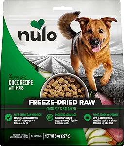 Nulo Grain-Free Freeze-Dried Raw Duck with Pears Complete and Balanced Dry Dog Food 8 Ounce