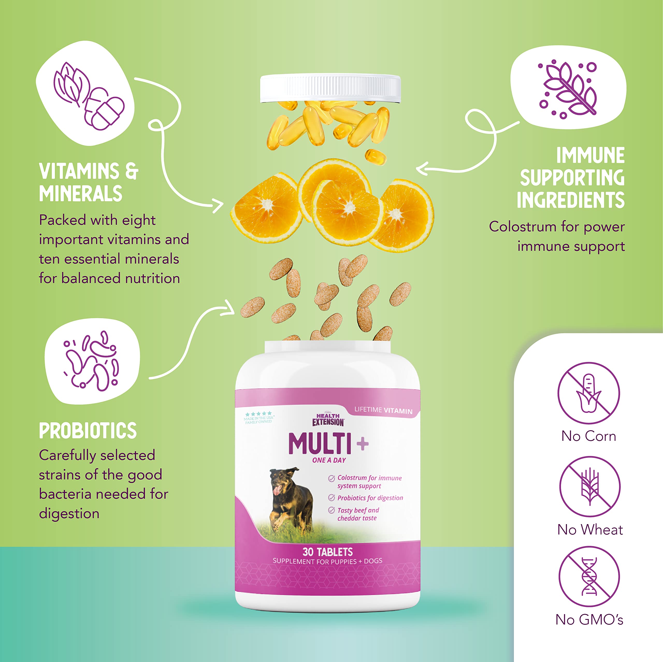 Health Extension Lifetime Dog Multi-Vitamin Dog Supplements - 30 Count  