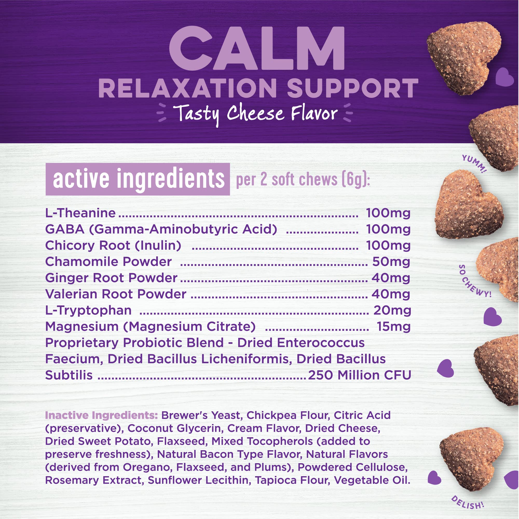 Wellness Calm Relaxation Support Cheese Flavor Soft Chew Dog Supplements - 90 Count  