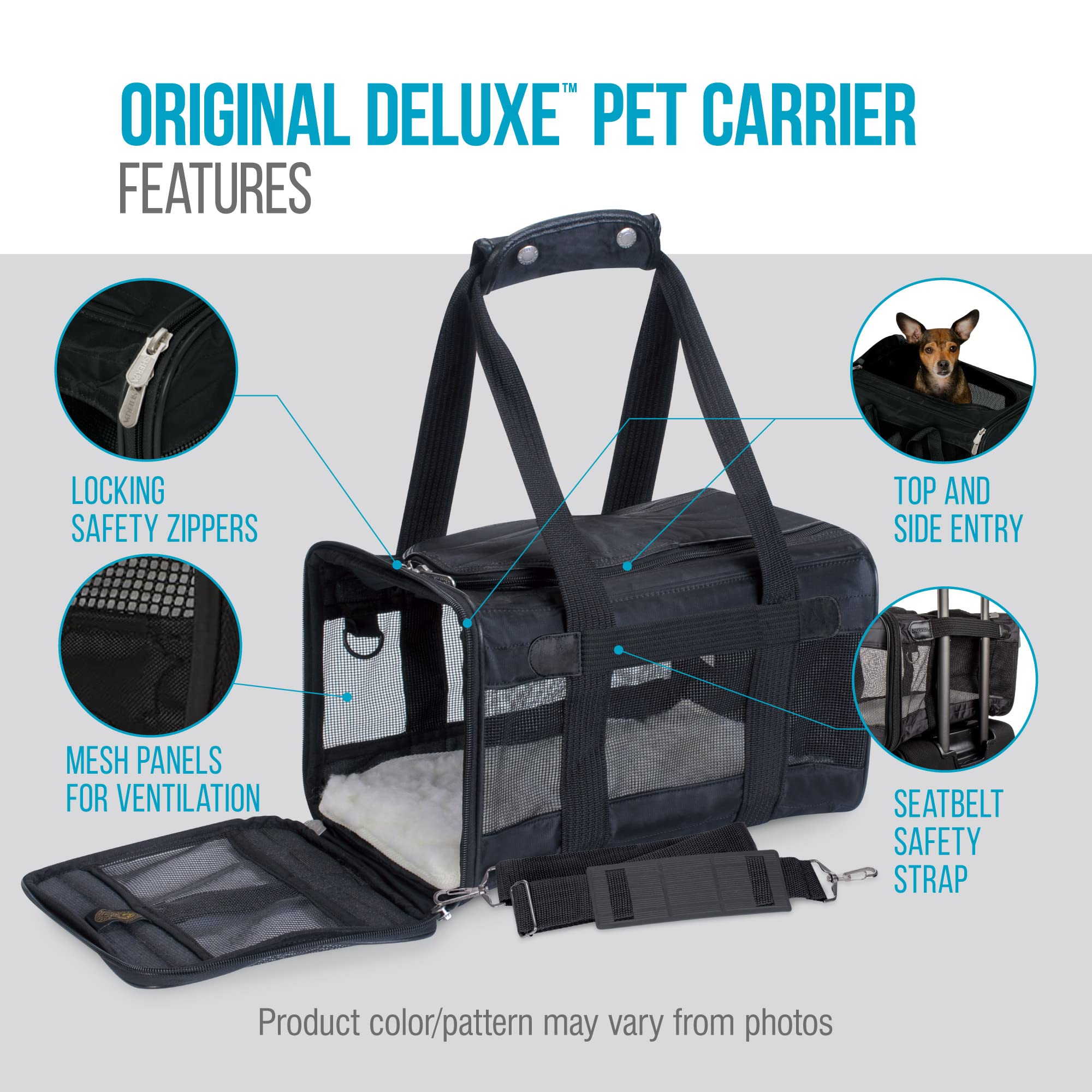 Sherpa Original Deluxe Airline Approved Travel Pet Carrier - Black - Large  