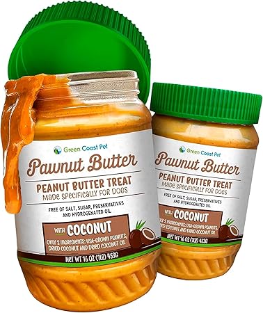 Green Coast Pet Pawnut Butter with Coconut Spreadable and Lickable Dog Treat - 1 Lb