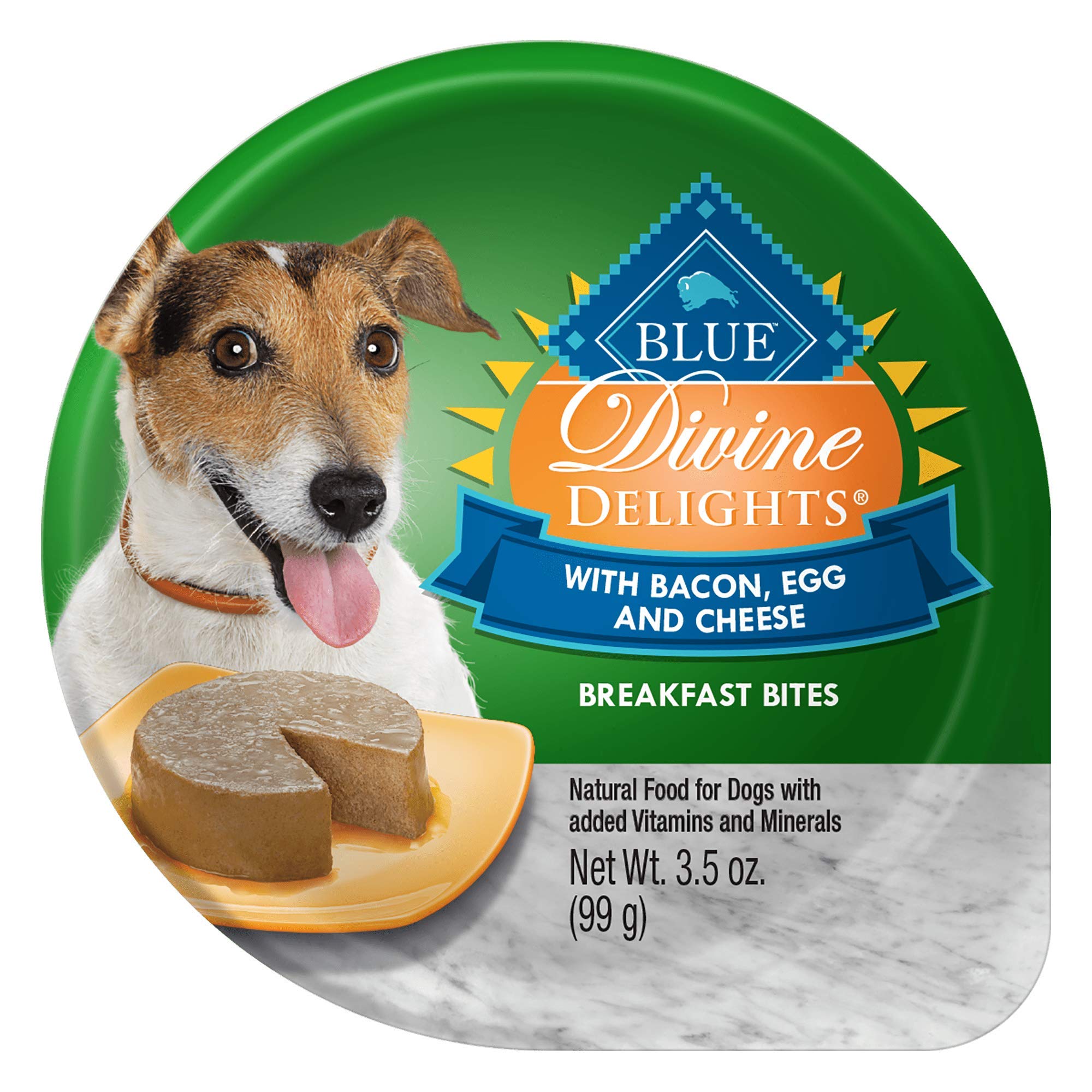 Blue Buffalo Devine Delights Bacon Egg and Cheese Wet Dog Food Trays - 3.5 Oz - Case of 12  