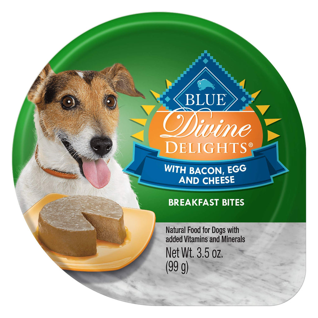 Blue Buffalo Devine Delights Bacon Egg and Cheese Wet Dog Food Trays - 3.5 Oz - Case of...