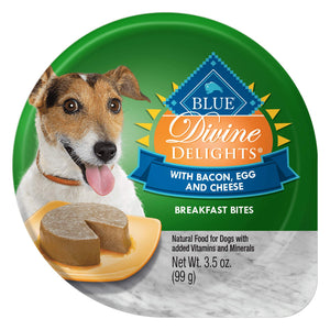 Blue Buffalo Devine Delights Bacon Egg and Cheese Wet Dog Food Trays - 3.5 Oz - Case of 12