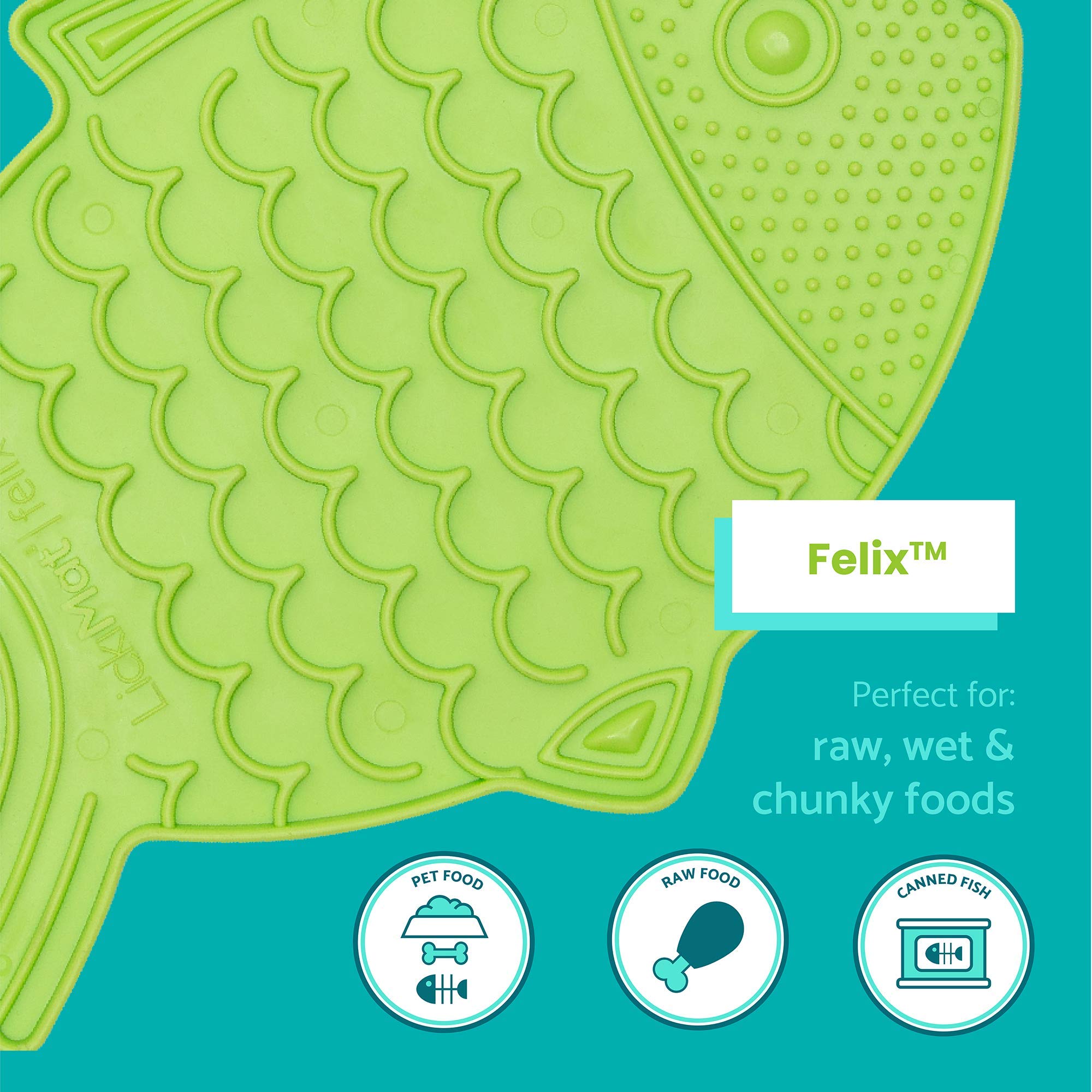 Innovative Pet Lickimat Felix Slow Feeding Mat for Cats - Turquise  