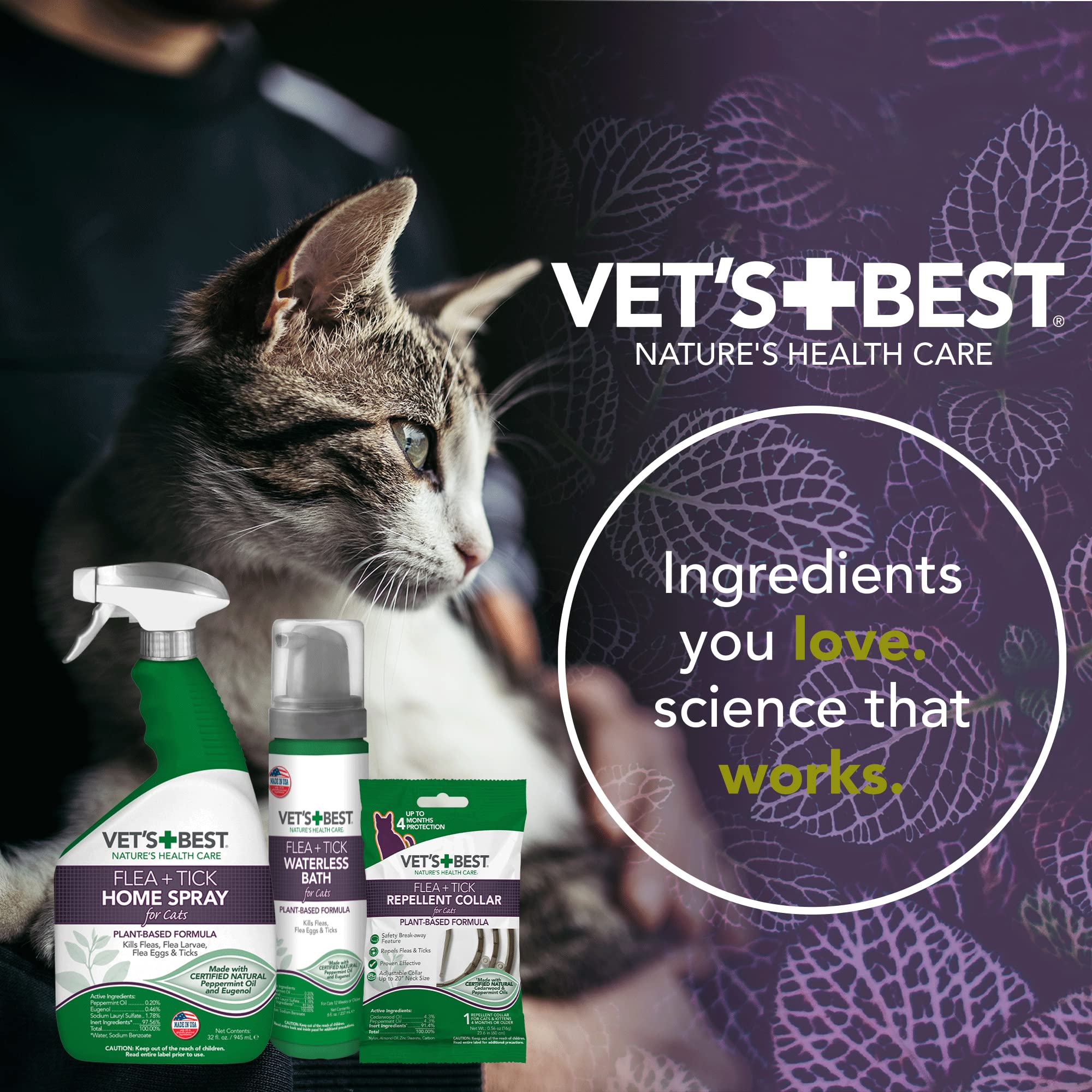 Vet's Best Flea and Tick Waterless Bath Foam for Cats - 5 Oz  