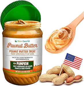 Green Coast Pet Pawnut Butter with Pumpkin Spreadable and Lickable Dog Treat - 1 Lb