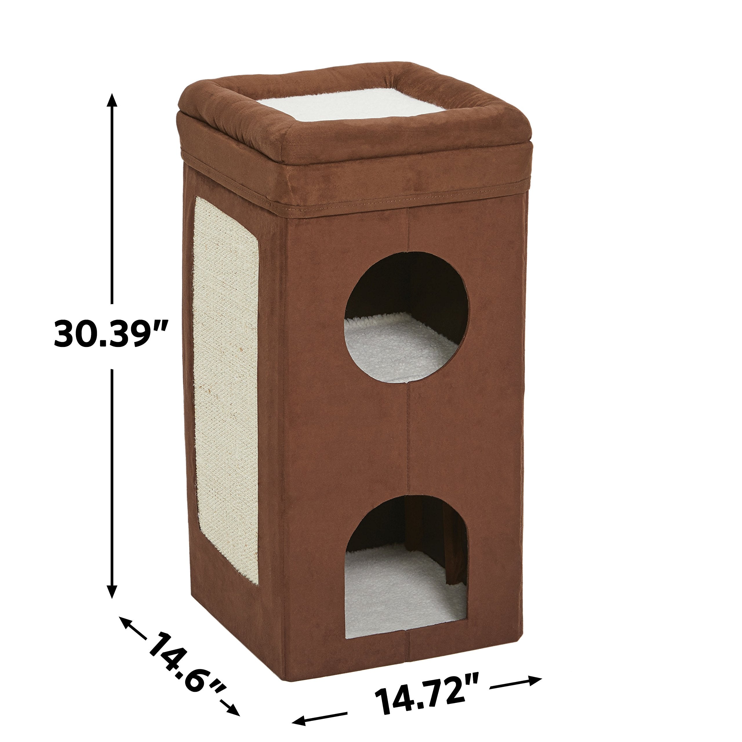 Midwest Curious Condo Cube Condo Cat Furniture - Brown - 16.5" X 16.5" 16.5" Inches  