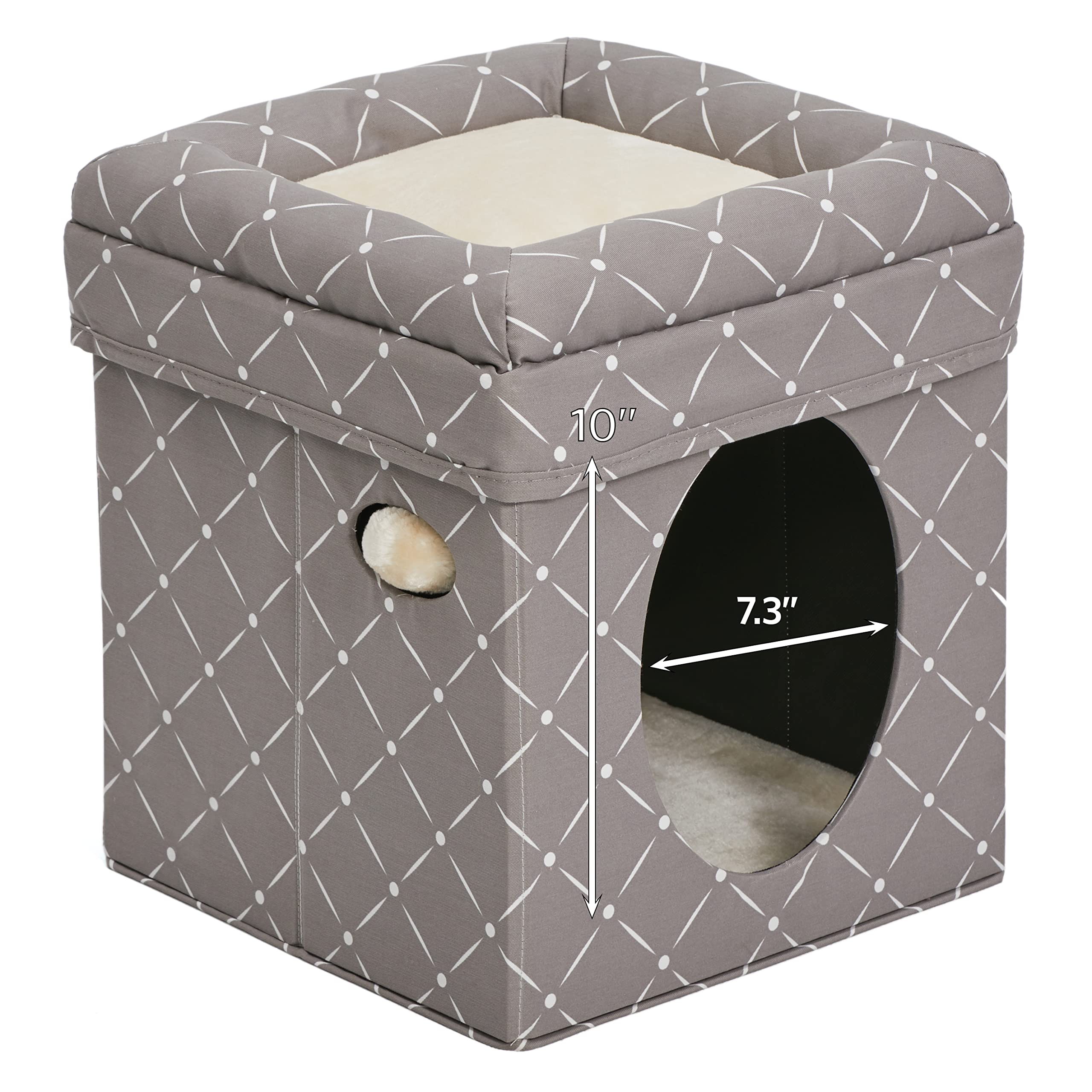 Midwest Curious Mushroom Cube Condo Cat Furniture - Gray - 16.5