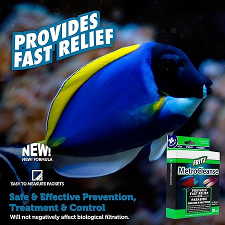 Fritz Aquatics MetroCleanse Freshwater and Saltwater Disease and Infection Packets Fish Medication - 20 Count