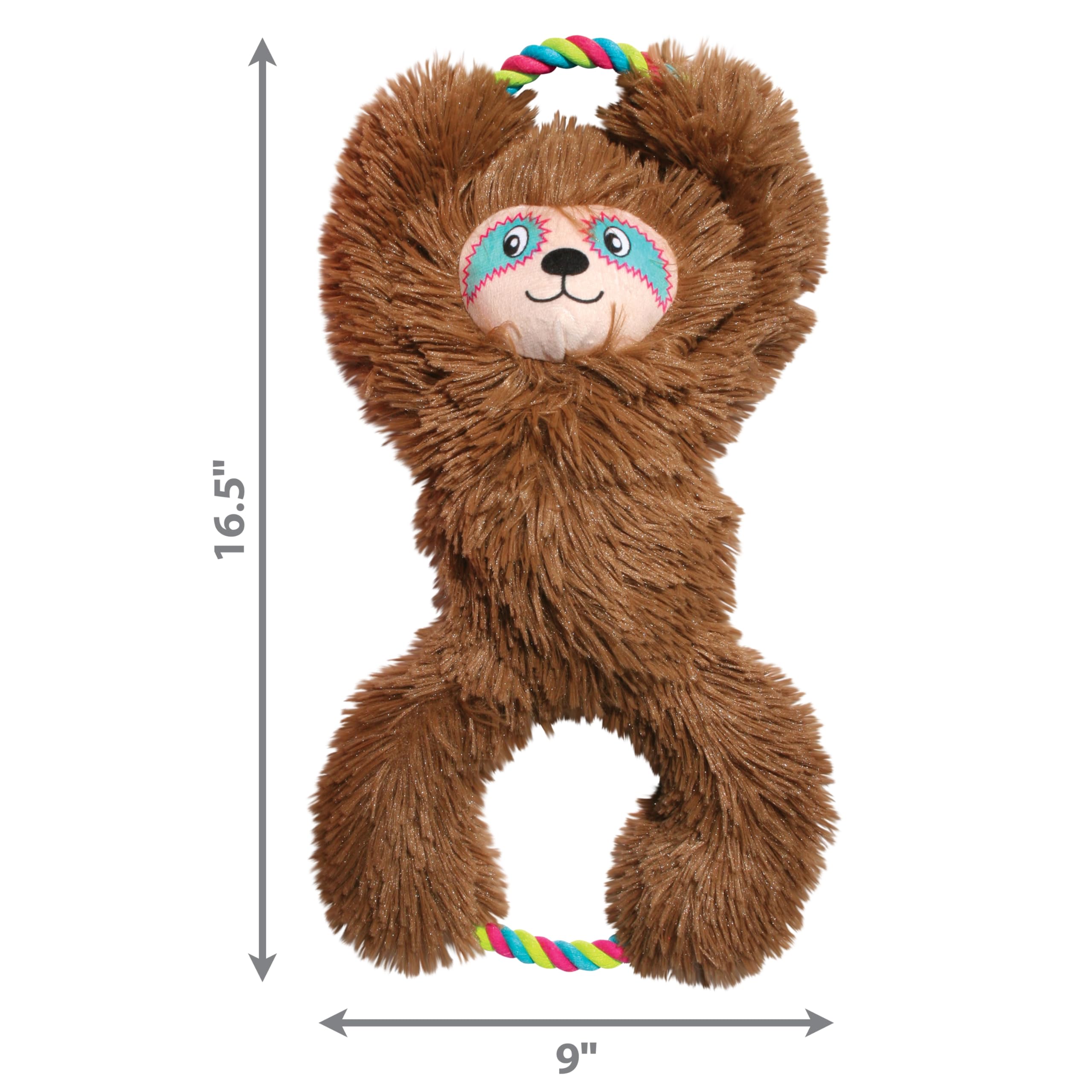 Kong Tuggz Sloth Internally Roped Squeak and Plush Dog Toy - X-Large  