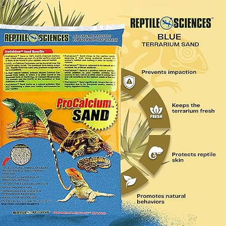 Nature's Ocean Reptile Sciences ProCalcium Natural Terrarium Sand Substrate - Blue - 10 Lbs - Case of 4