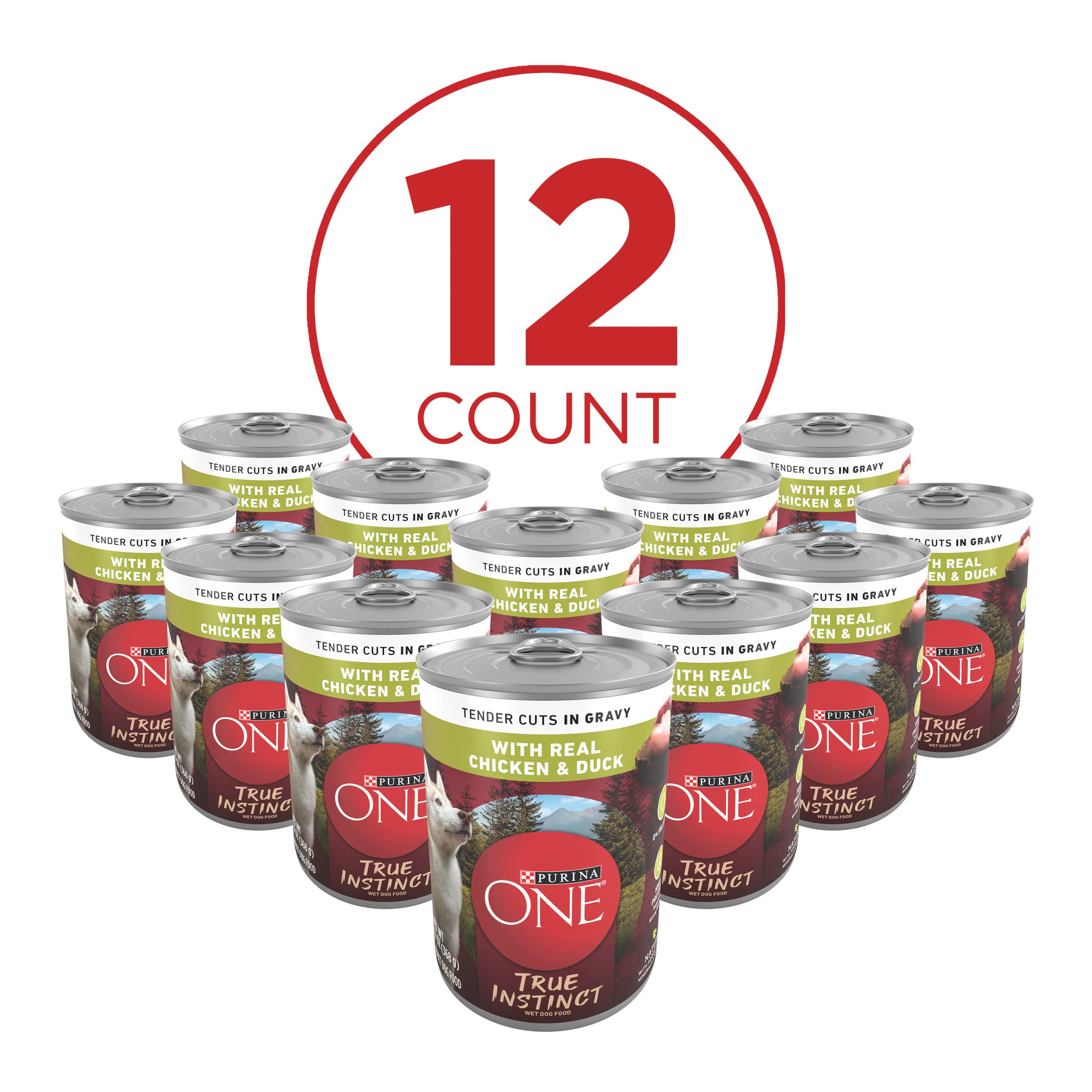 Purina One SmartBlend Tender Cuts in Gravy Chicken and Duck Canned Dog Food - 13 Oz - Case of 12  