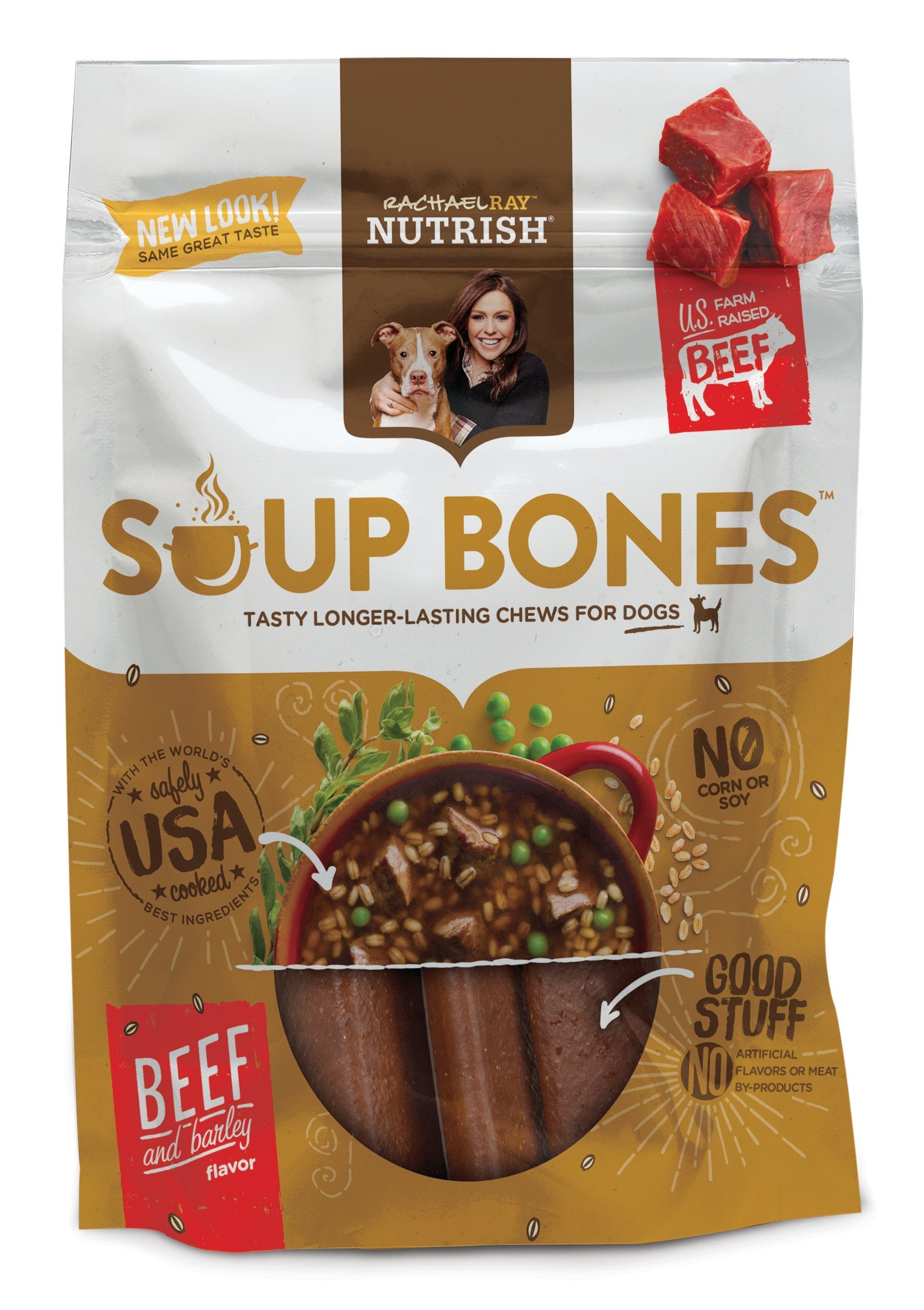 Rachael Ray Nutrish Soup Bones Beef and Barley Hard Chews Dog Treats - 12.6 Oz  