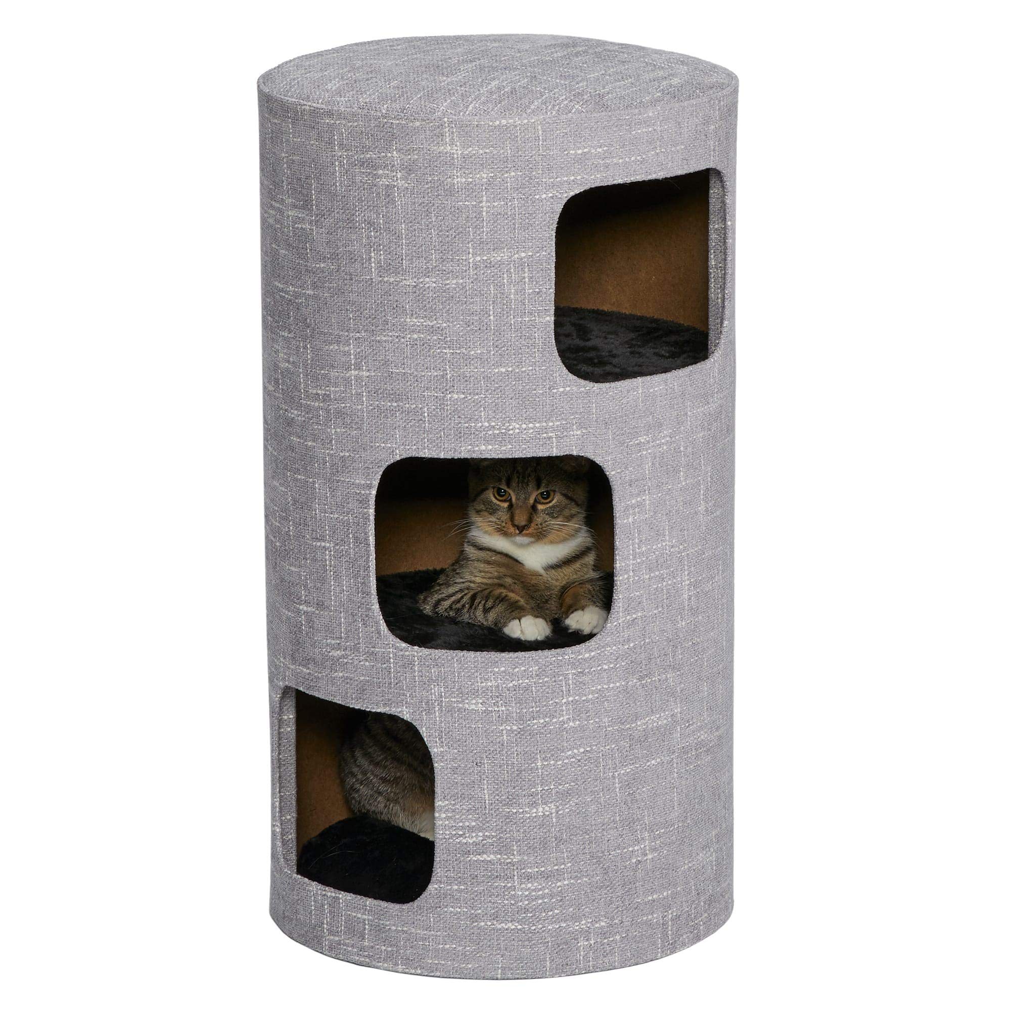 Midwest Homes Feline Nuvo Nova 3-Story Cat Condo House - L:16.5" X W:16.5" X H: 29.5"  