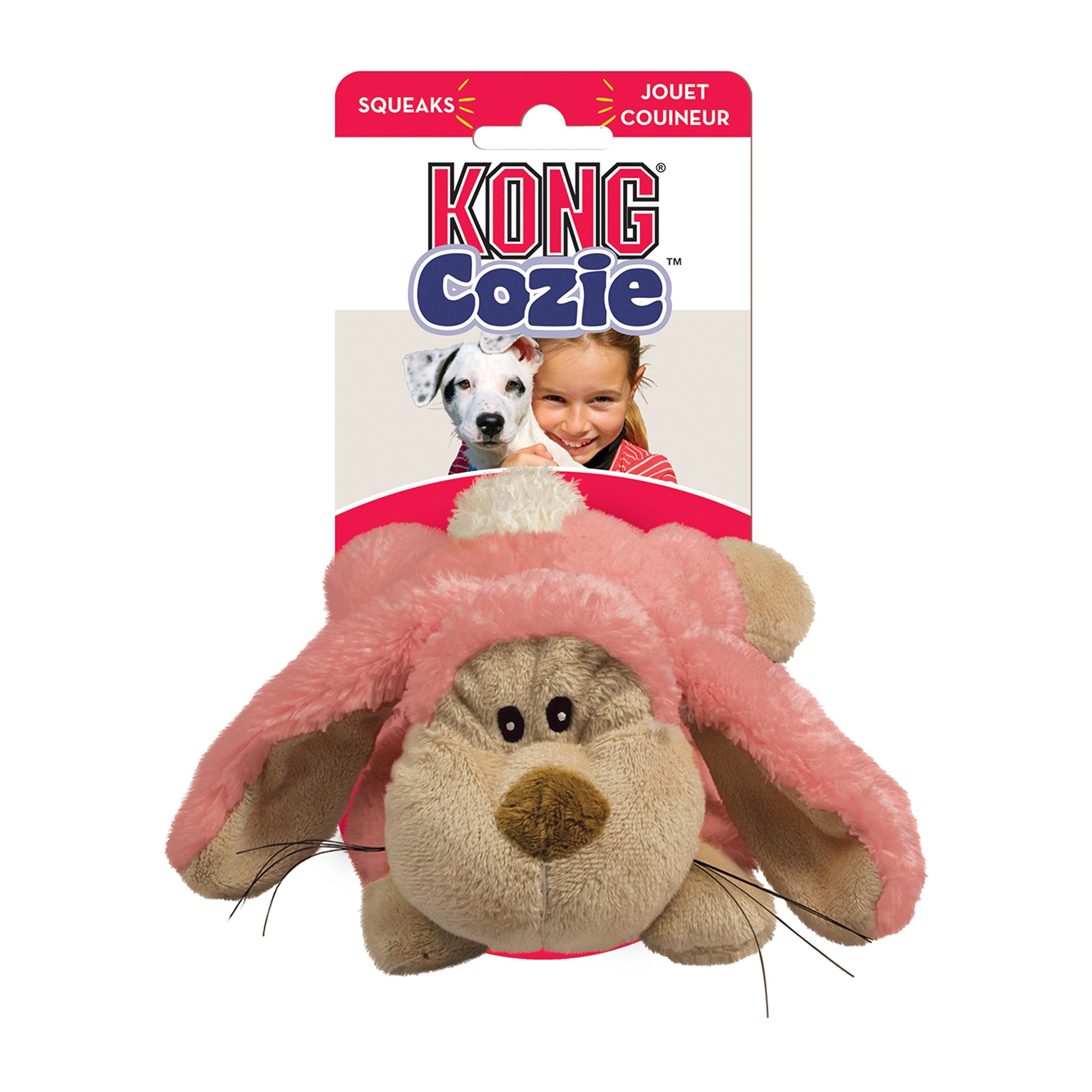 Kong Cozie Floppy Rabbit Squeak and Plush Dog Toy - Medium  