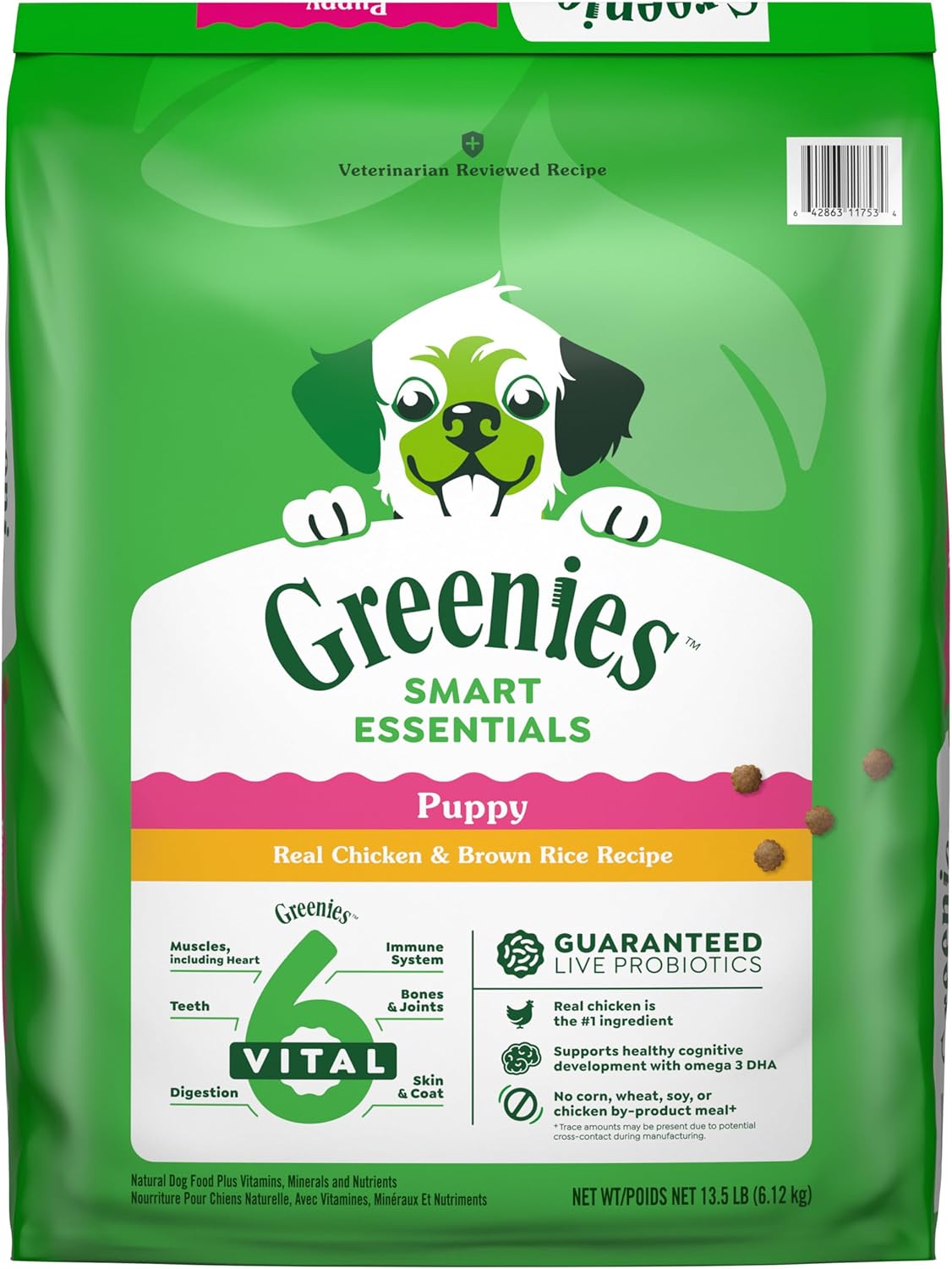 Greenies Smart Essentials High-Protein Chicken and Brown Rice Puppy Formula Dry Dog Food 13.5 Pounds