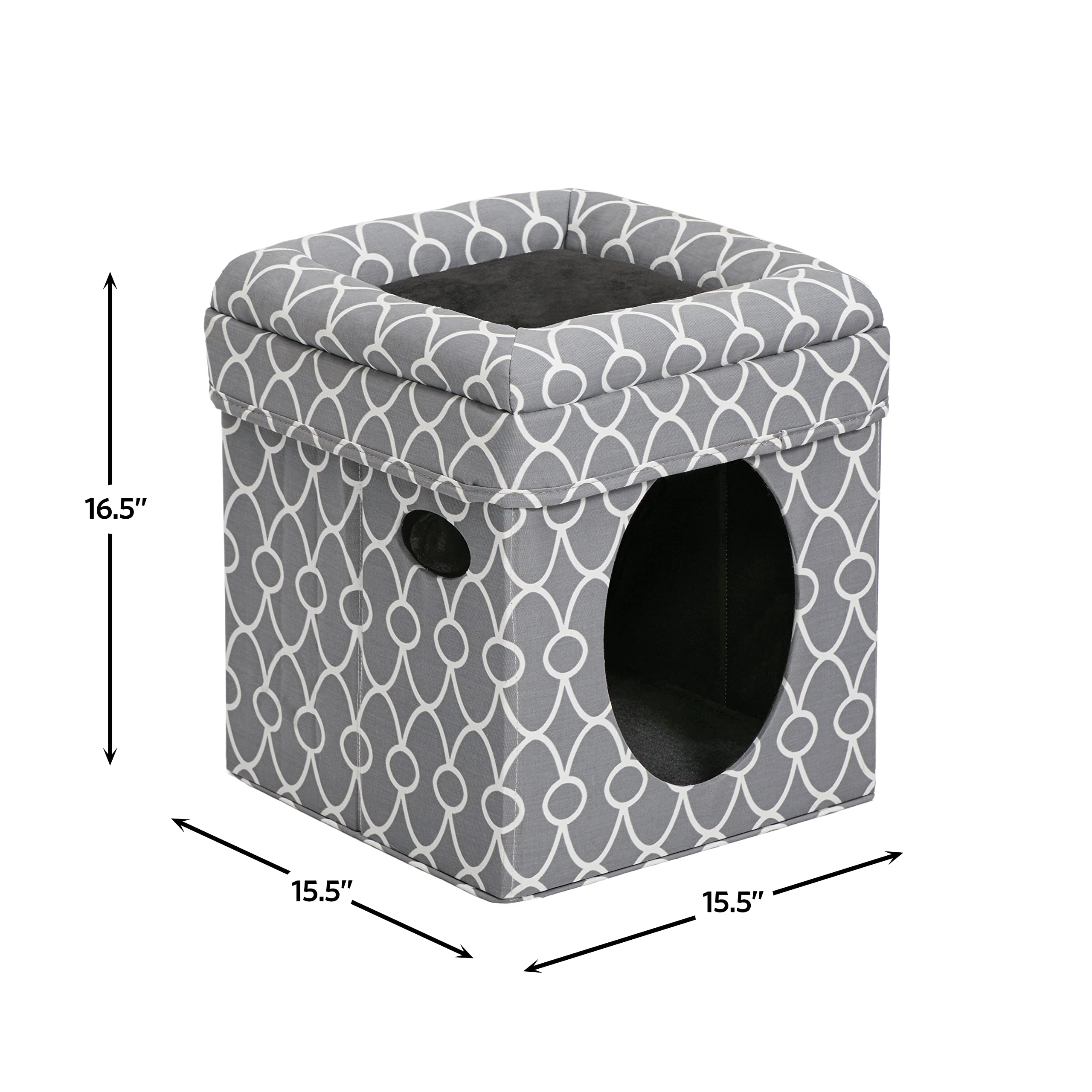 Midwest Curious Cat Cube Condo Furniture - Gray - 16.5