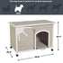 Midwest Eillo Folding Outdoor Wooden Dog House - Gray/White - Medium - 25.2" X 40.6" X 29.1" Inches  