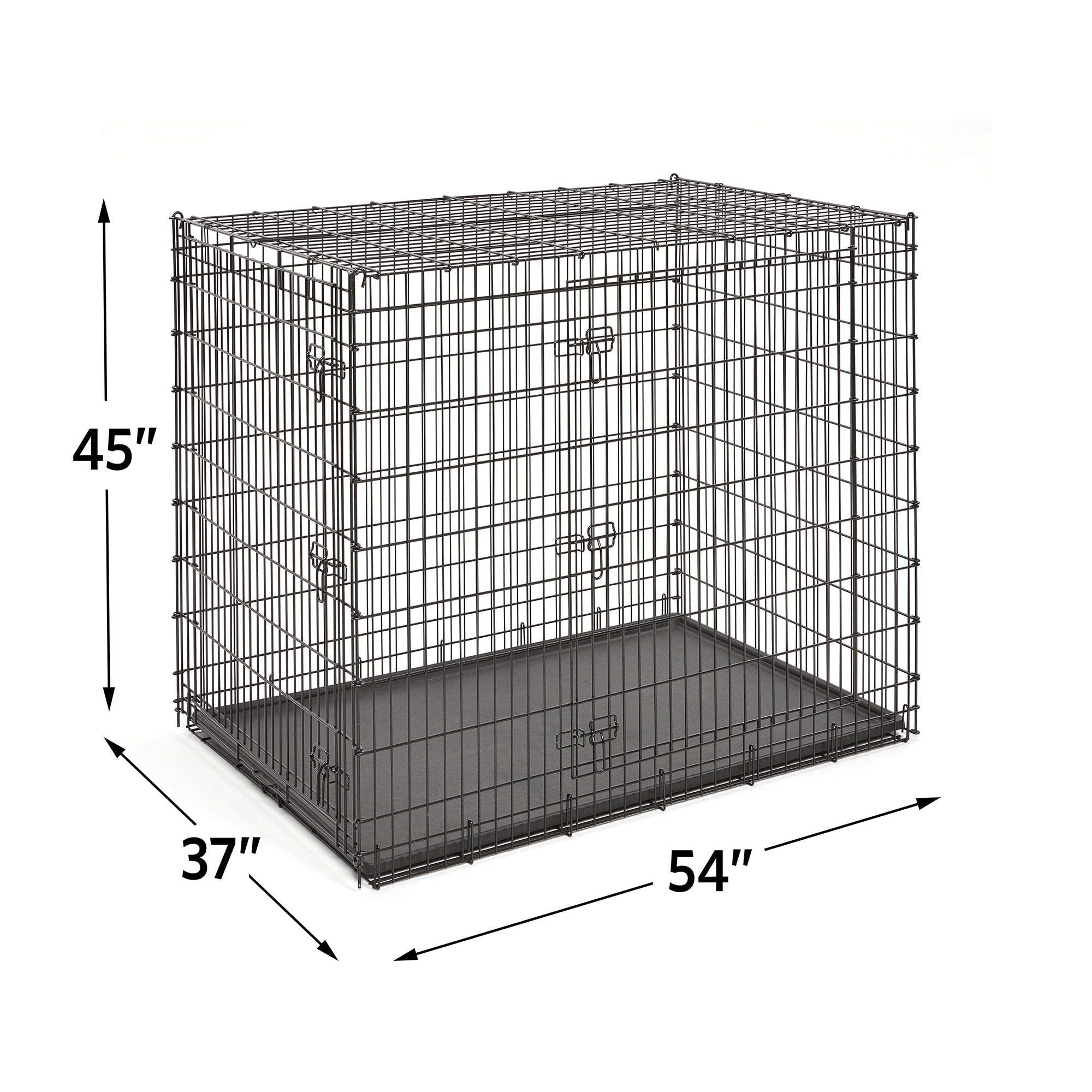 Midwest Ginormous Metal Folding Double Door Dog Crate - 54" X 37" X 45" Inches  