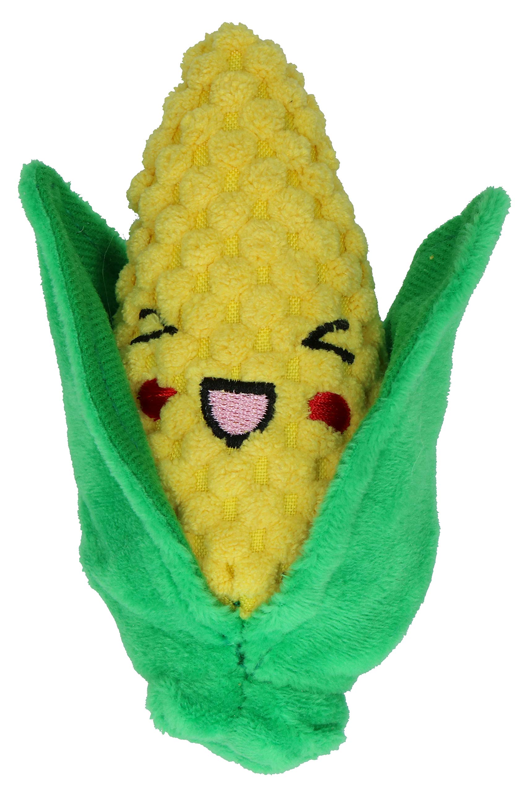 Tuffy's Funny Food Corn 2-in-1 Removable Husk and Corn Squeak and Plush Dog Toy  