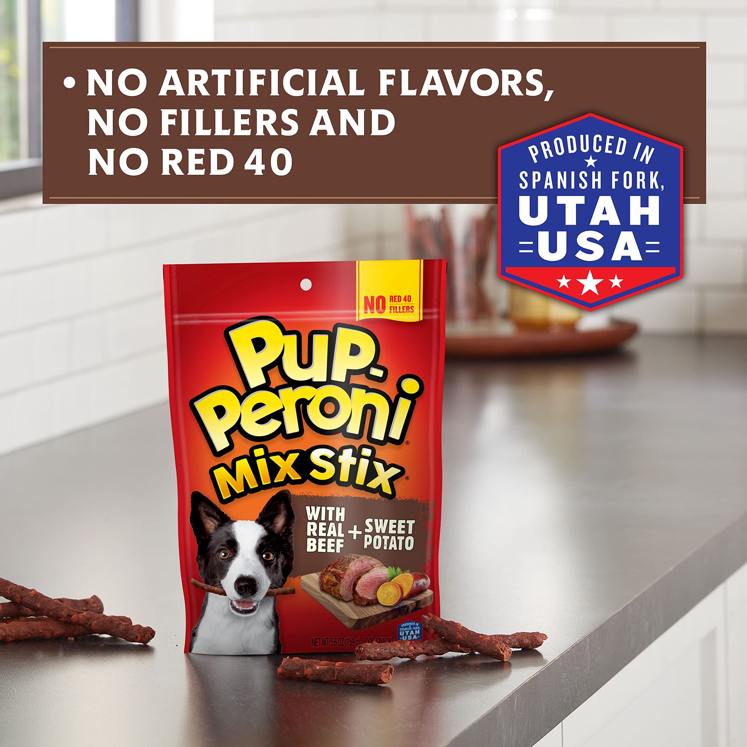 Pup-Peroni Mix Stix Beef and Sweet Potato Soft and Chewy Dog Treats - 5.6 Oz - Case of 8  