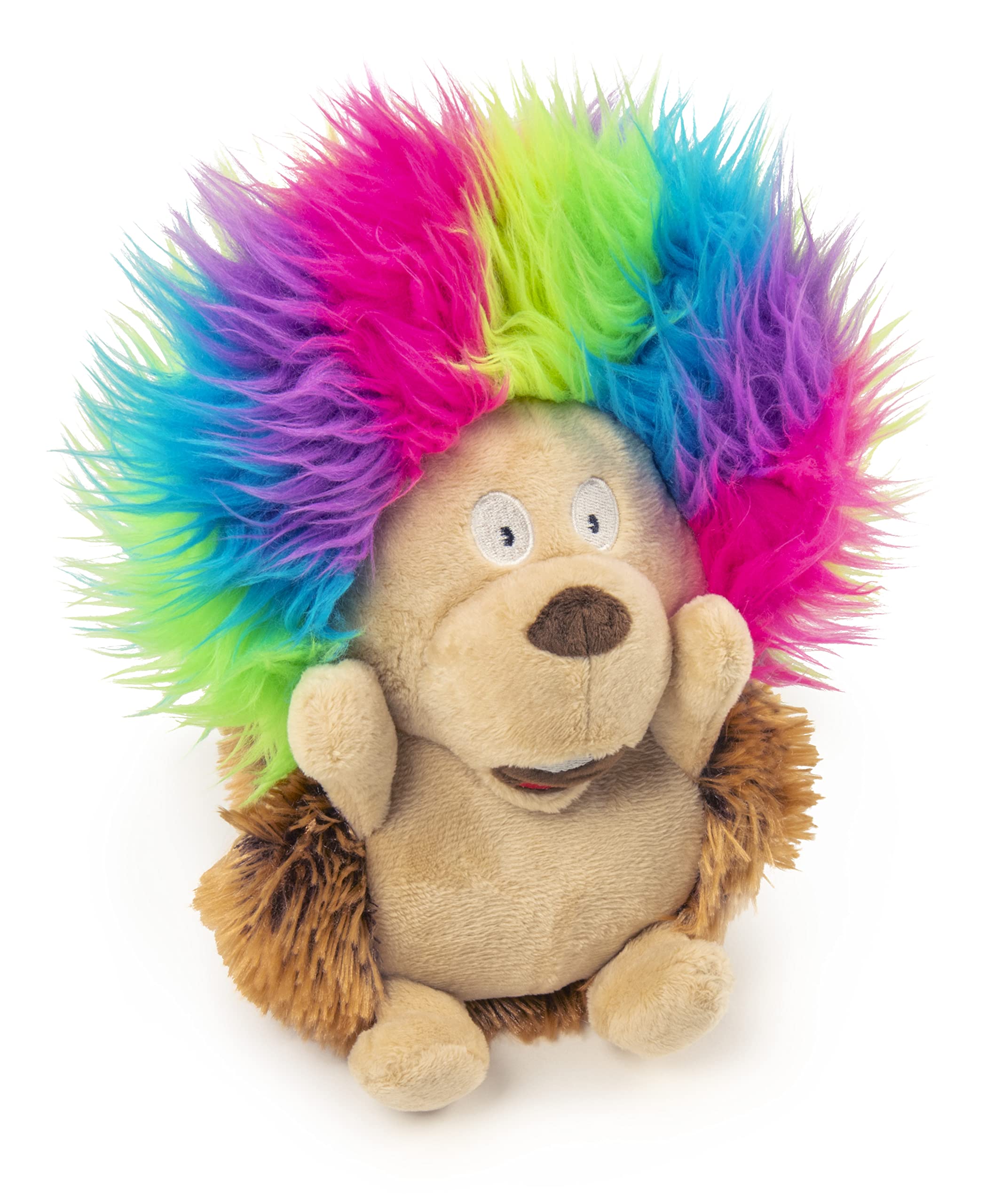 GoDog Silent Squeak Crazy Hairs Rabbit Plush Dog Toy with Chew-Guard Tech - Small  