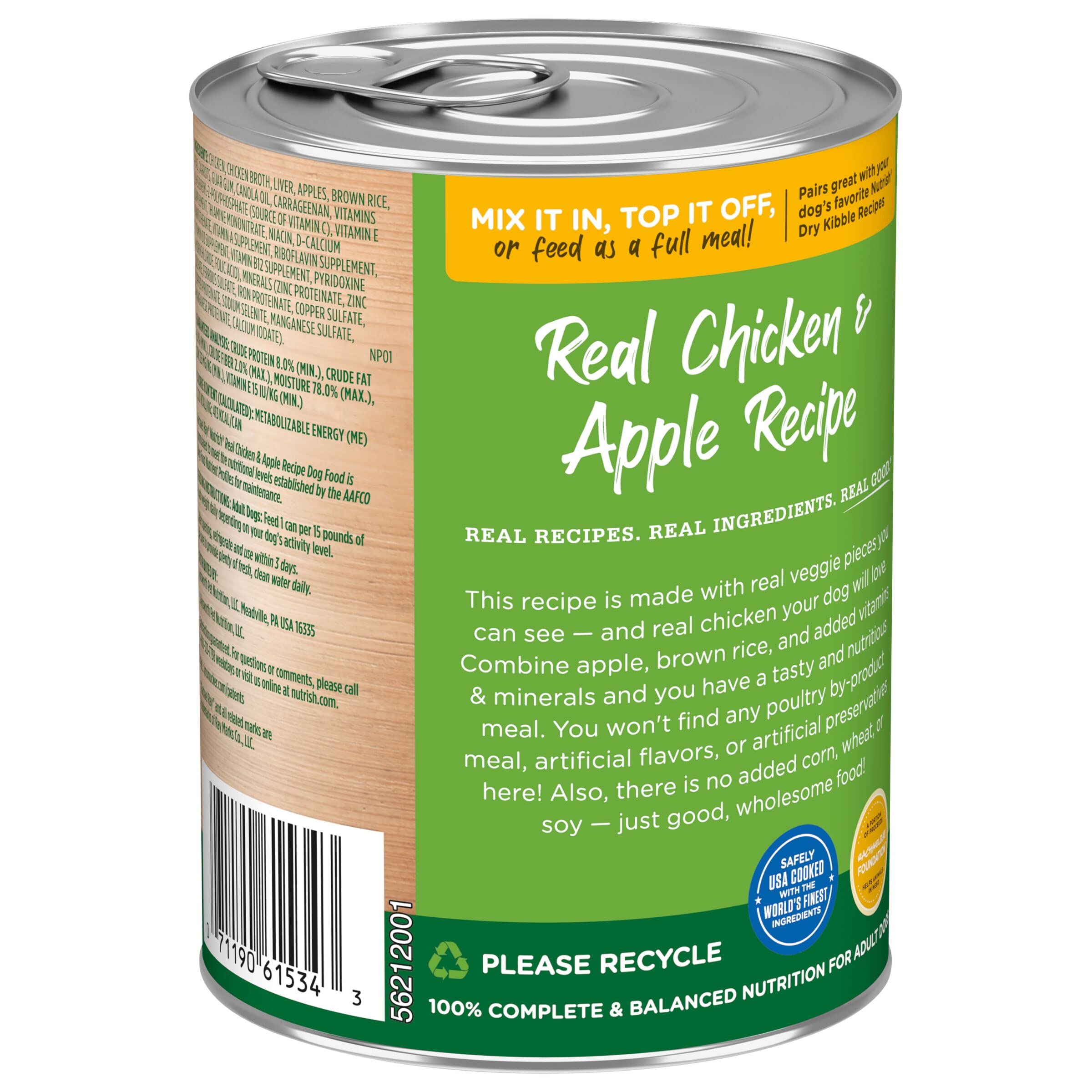 Rachael Ray Nutrish Chicken and Apple with Rice Pate Recipe Canned Dog Food - 13 Oz - Case of 12  