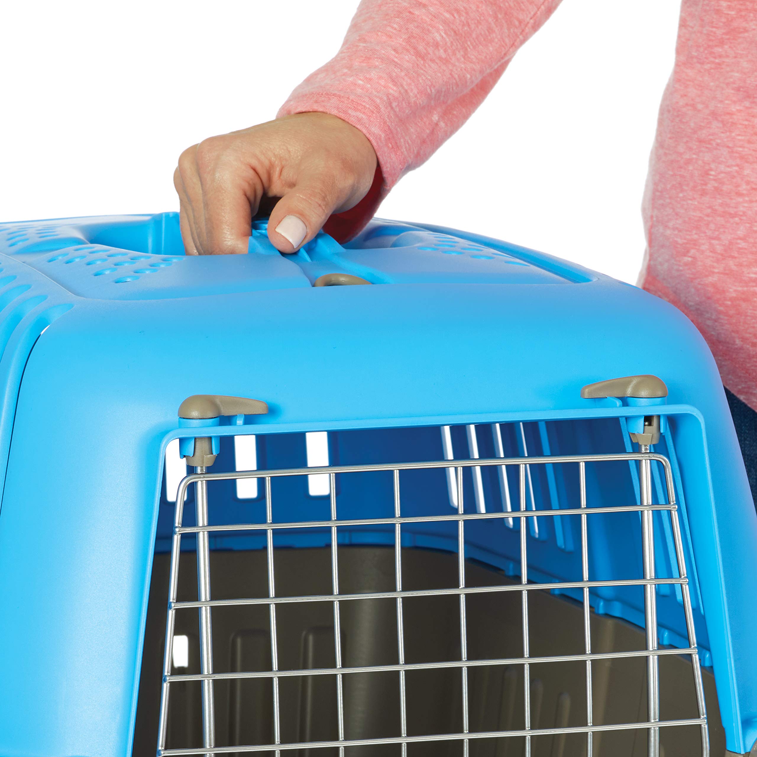 Midwest Spree Hard-Sided Travel Cat and Dog Kennel Carrier - Blue - 24" X 15.5" X 15" Inches  