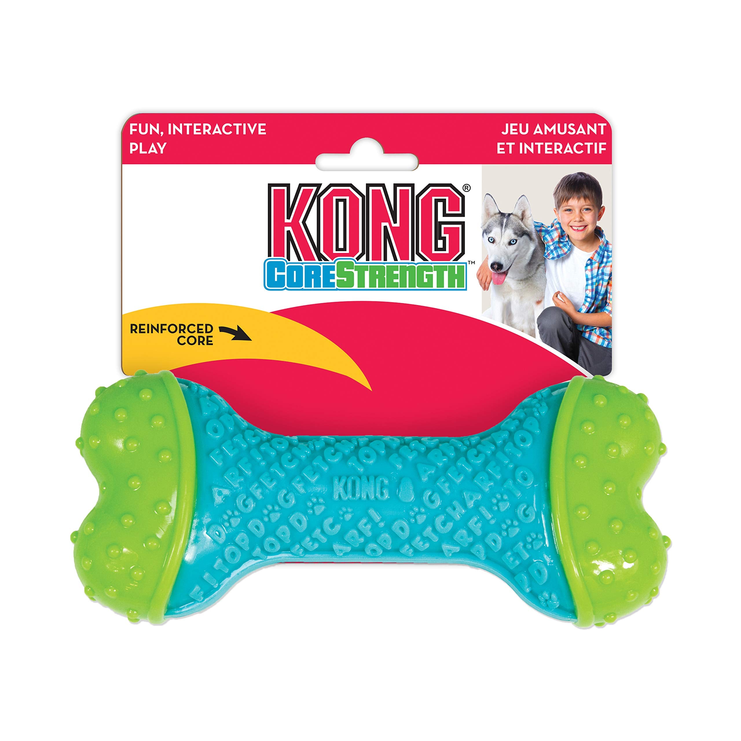 Kong Holiday CoreStrength Durable Dental Textured Bone Rubberized Dog Toy - Medium/Large  