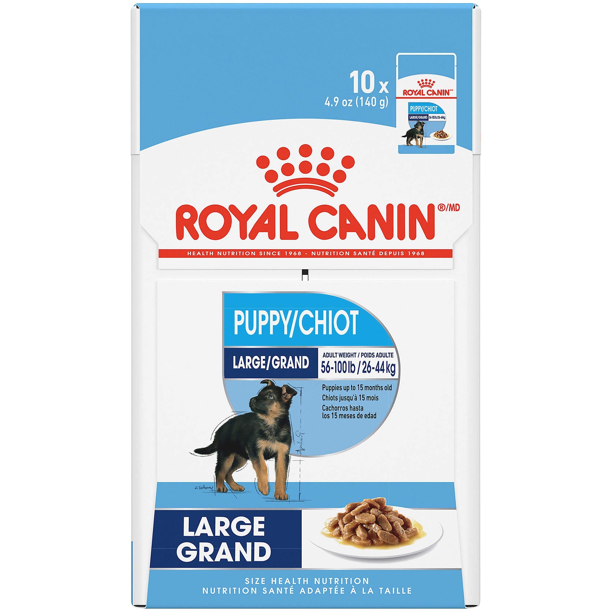 Royal Canin Size Health Nutrition Chunks in Gravy Large-Breed Puppy Wet Dog Food Pouch - 4.9 Oz - Case of 10  