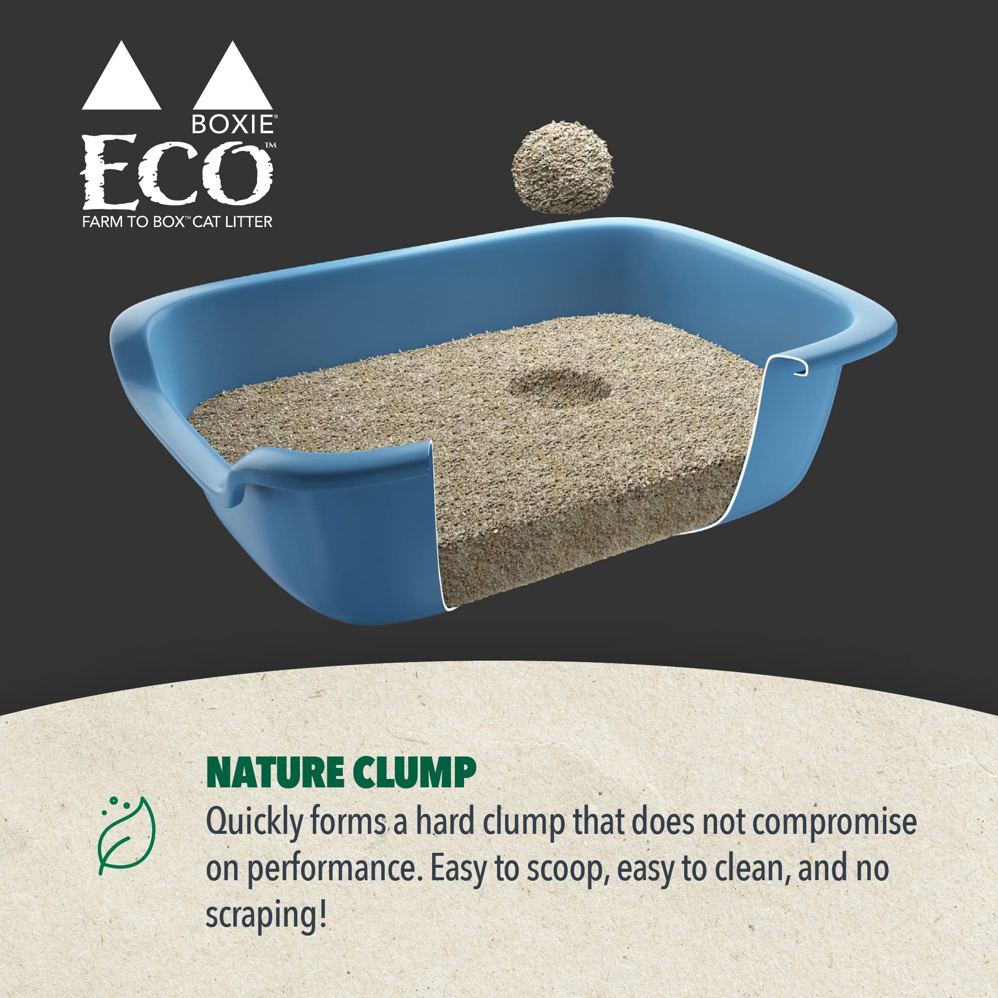 Boxiecat Eco Farm to Box Sustainably Farmed and Sourced Dust-Free Scent-Free Plant Based Kitty Cat Litter - 6.5 Lbs
