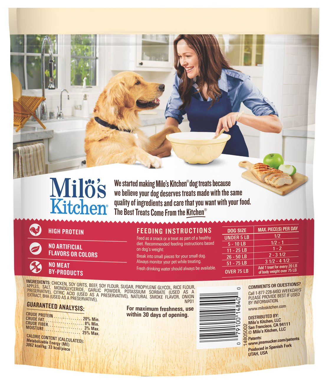 Milo's Kitchen Chicken Apple and Sausage Slices Dehydrated Dog Treats - 18 Oz - Case of 4  