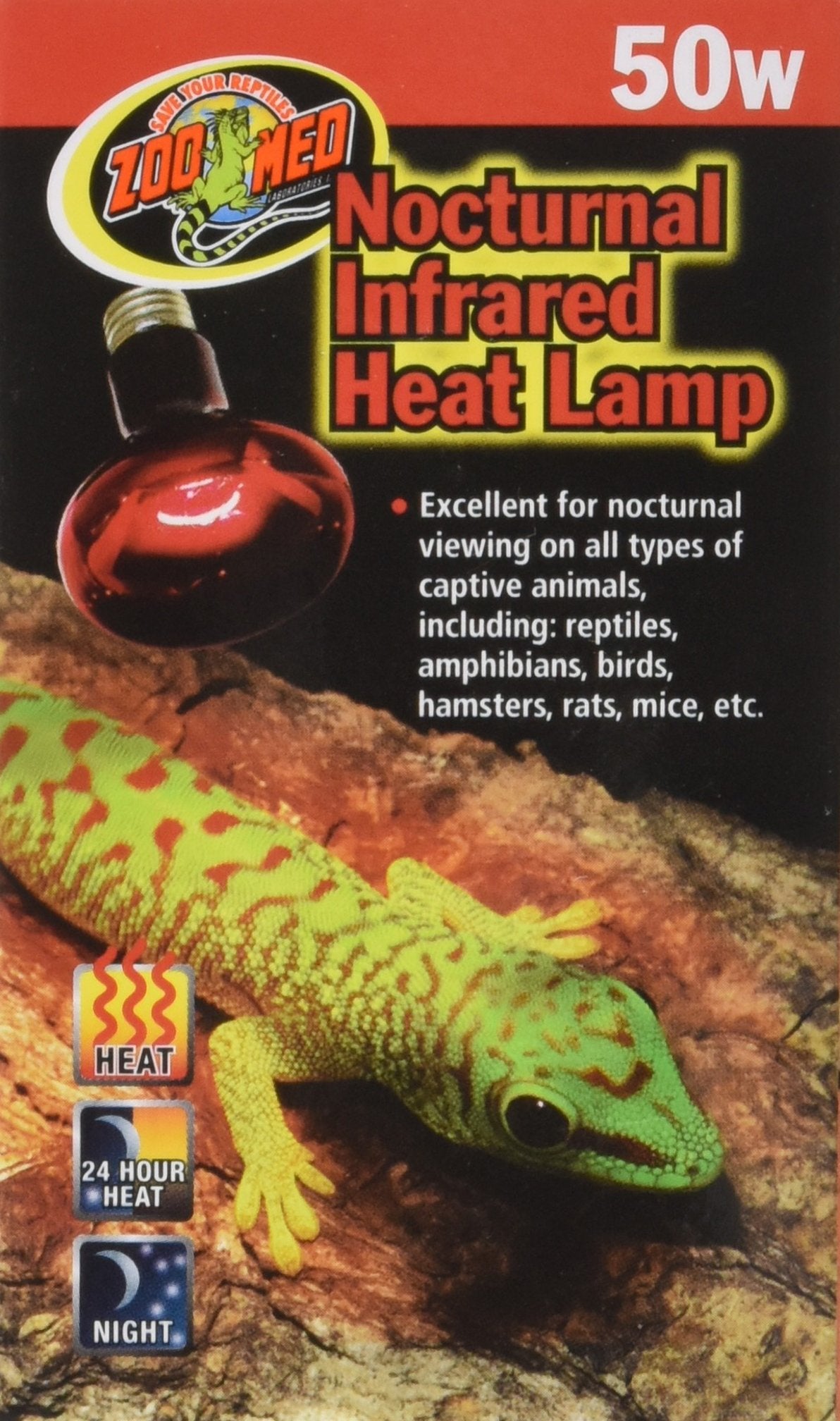 Zoo Med Laboratories Nocturnal Infrared Reptile Heating Lamp - 250 Watt  