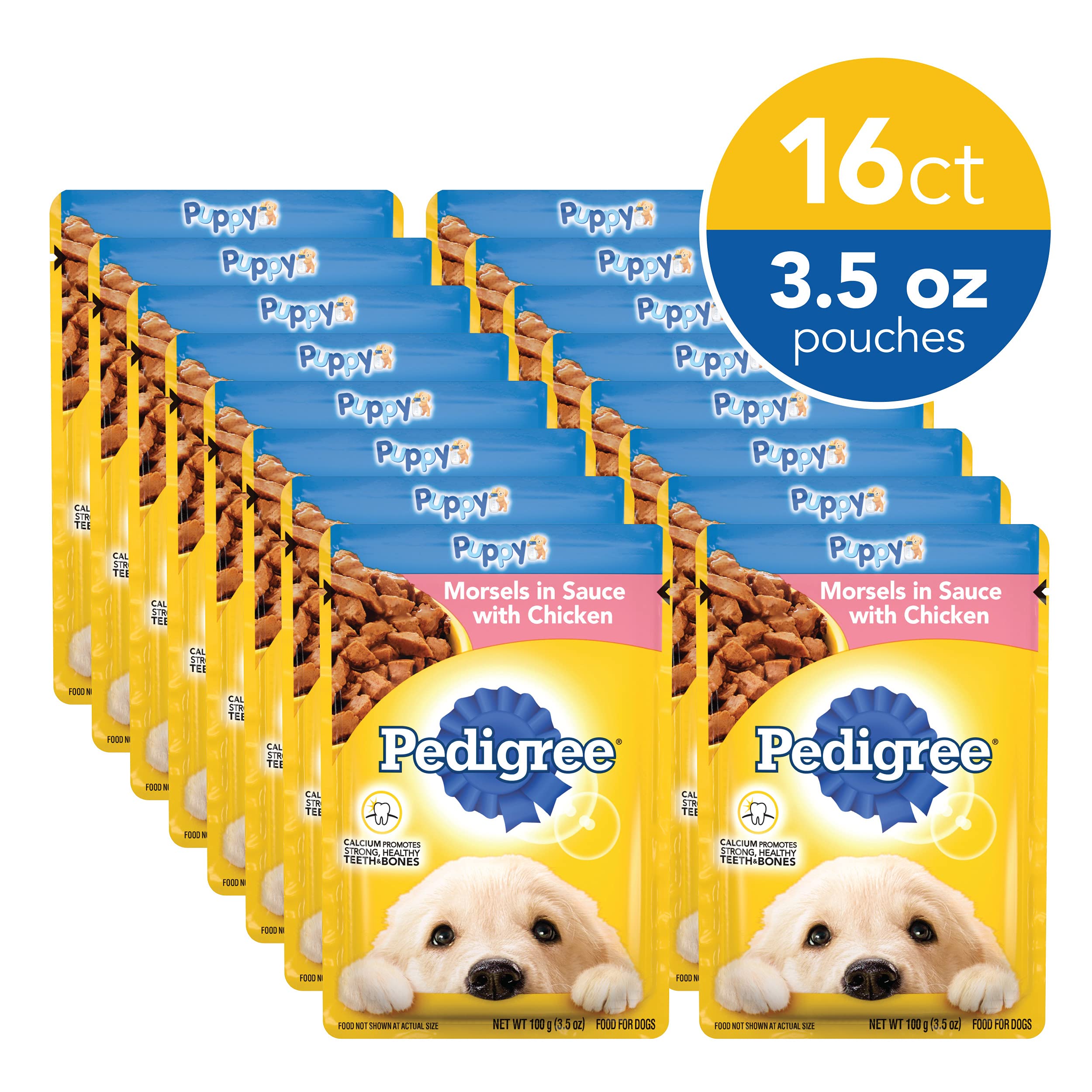 Pedigree Morsels in Sauce with Chicken Puppy Formula Wet Dog Food Pouch - 3.5 Oz - Case of 16  