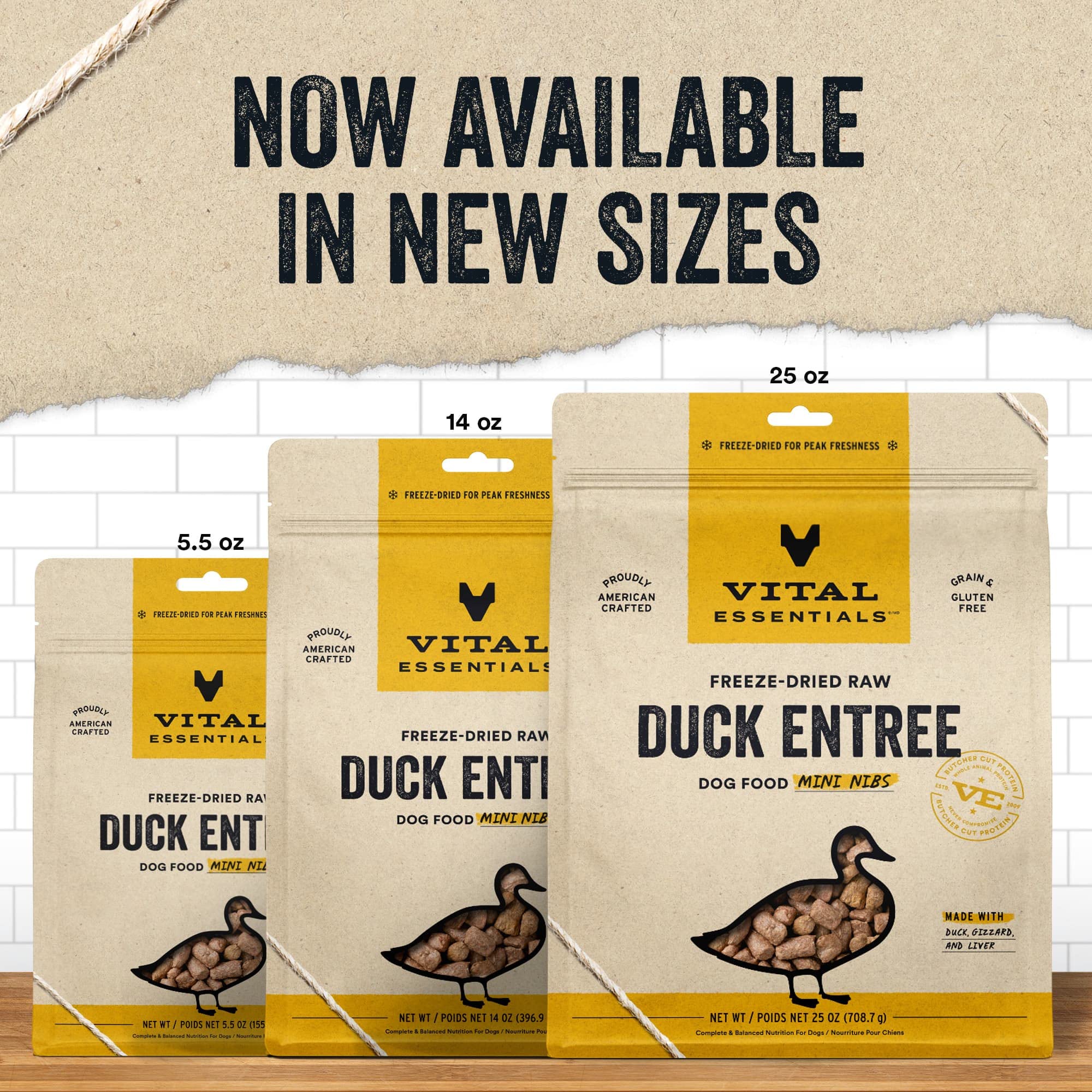 Vital Essential's Grain-Free Duck Entrée Mini Nibs Freeze-Dried Dog Food - 25 Oz  